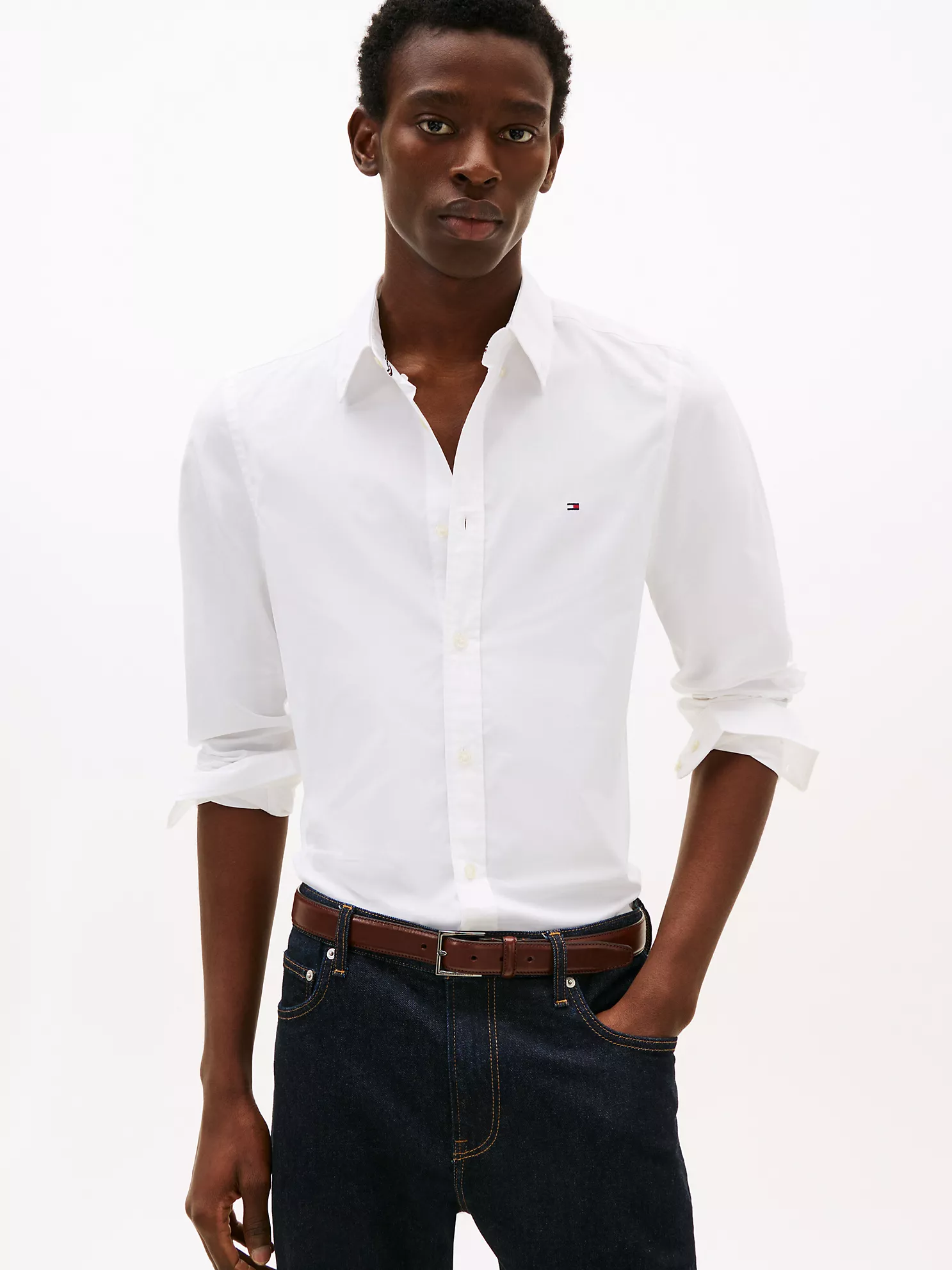 THFlex Slim Fit Poplin Dress Shirt - Optic White 1 THFlex Slim Fit Poplin Dress Shirt
- Optic White