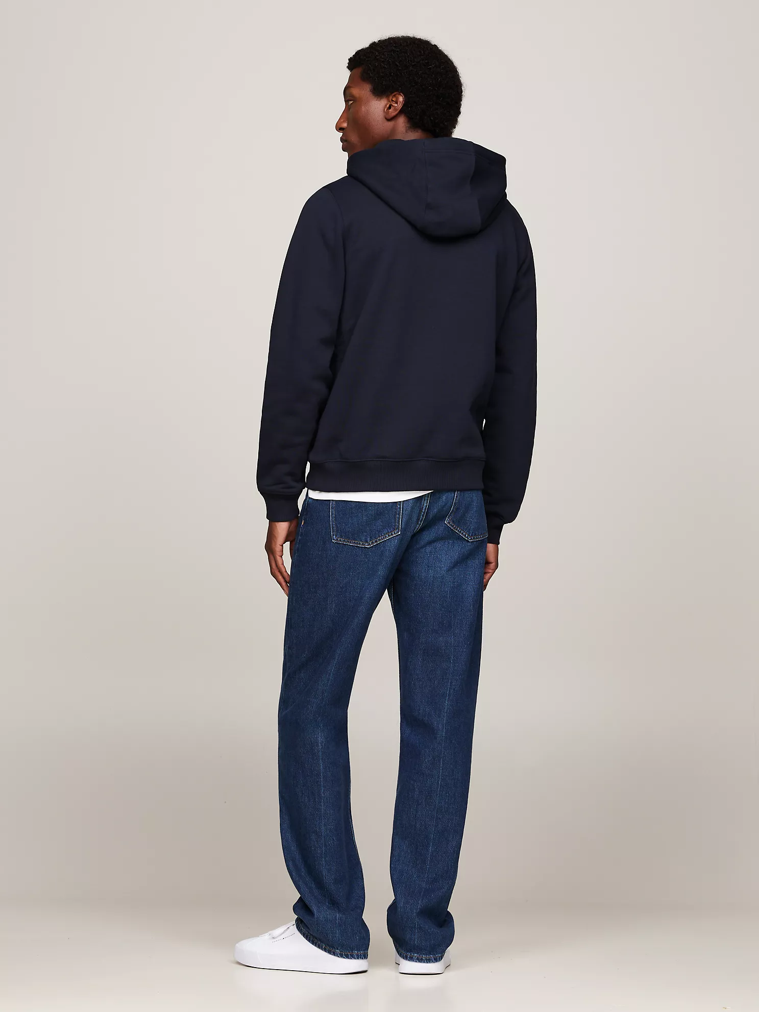 Embroidered Tommy Arch Logo Hoodie - Navy 8 Embroidered Tommy Arch Logo Hoodie
- Navy