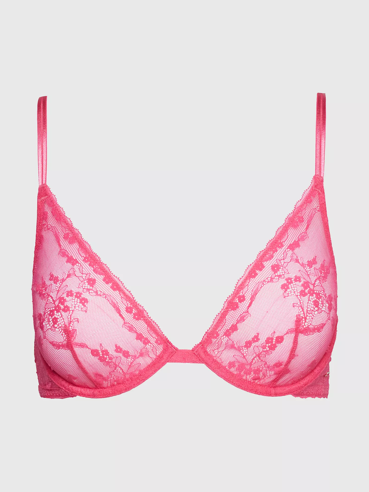 Floral Lace Plunge Triangle Bra - Hot Magenta 8 Floral Lace Plunge Triangle Bra
- Hot Magenta