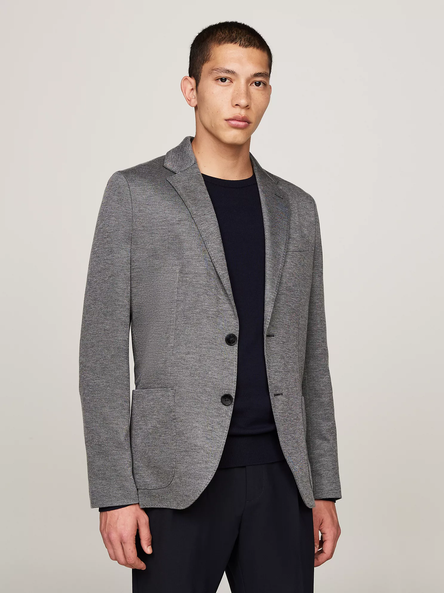 Jersey Knit Blazer - Medium Grey Heather 1 Jersey Knit Blazer
- Medium Grey Heather