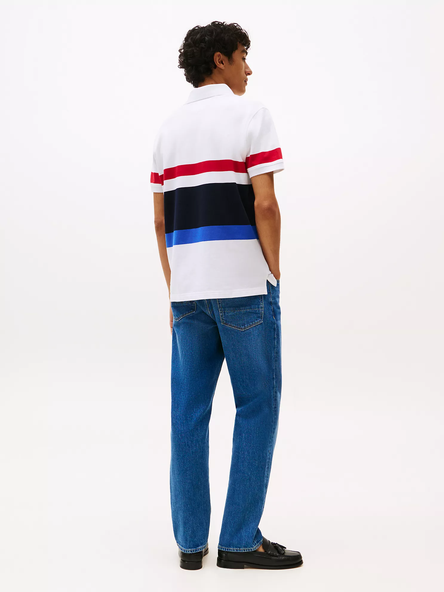 Regular Fit Block Stripe Polo - Optic White Colorblock 9 Regular Fit Block Stripe Polo
- Optic White Colorblock