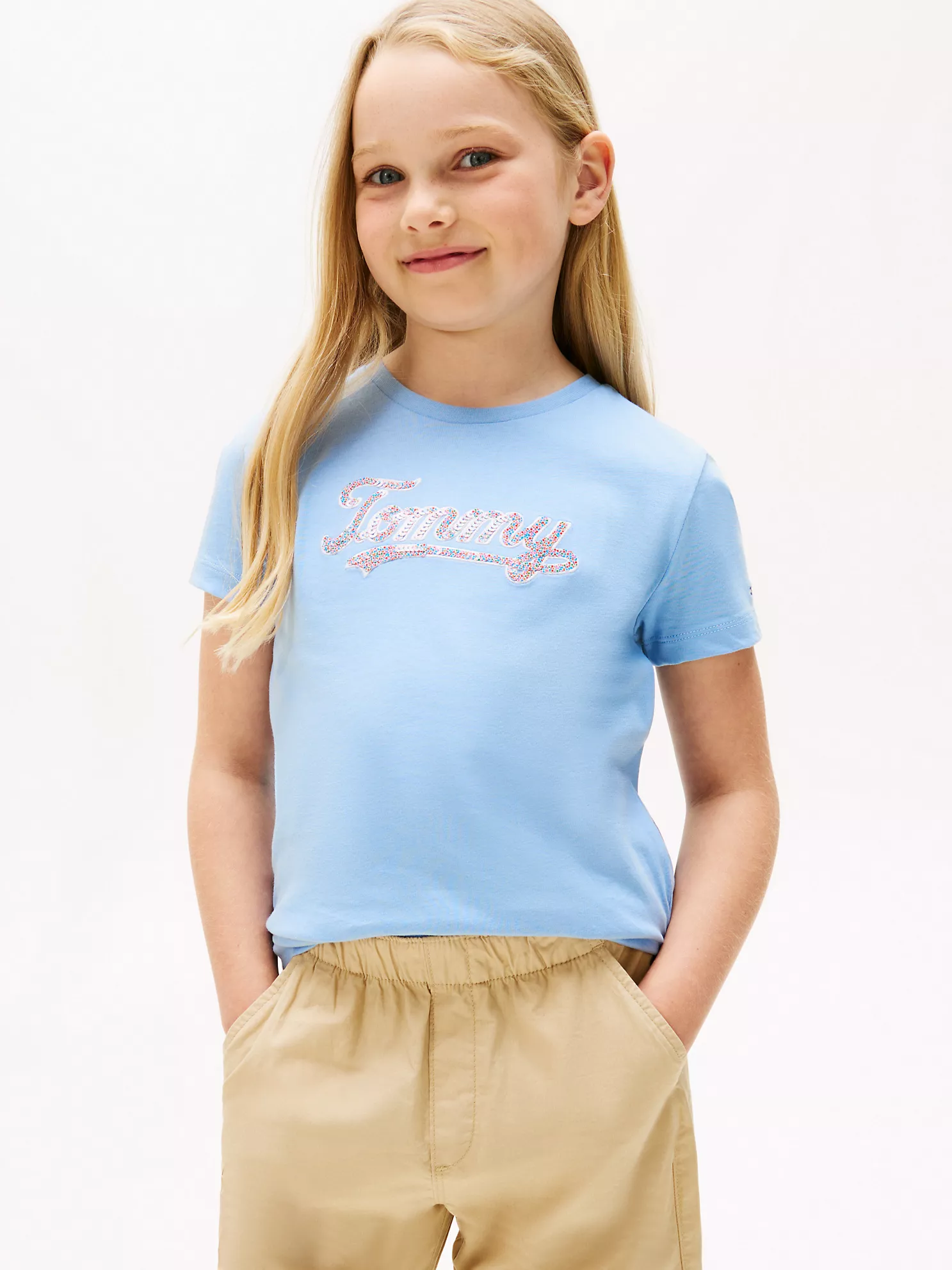 Kids' Script Sequin Logo T-shirt - Cloudy Blue 1 Kids' Script Sequin Logo T-shirt
- Cloudy Blue
