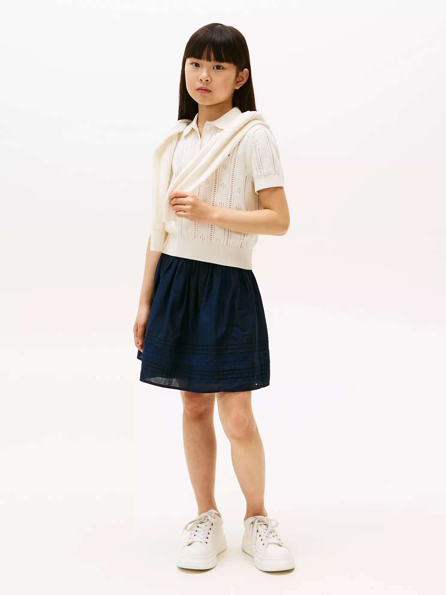 Kids' Pointelle Polo Sweater - Ivory Petal 8 Kids' Pointelle Polo Sweater
- Ivory Petal