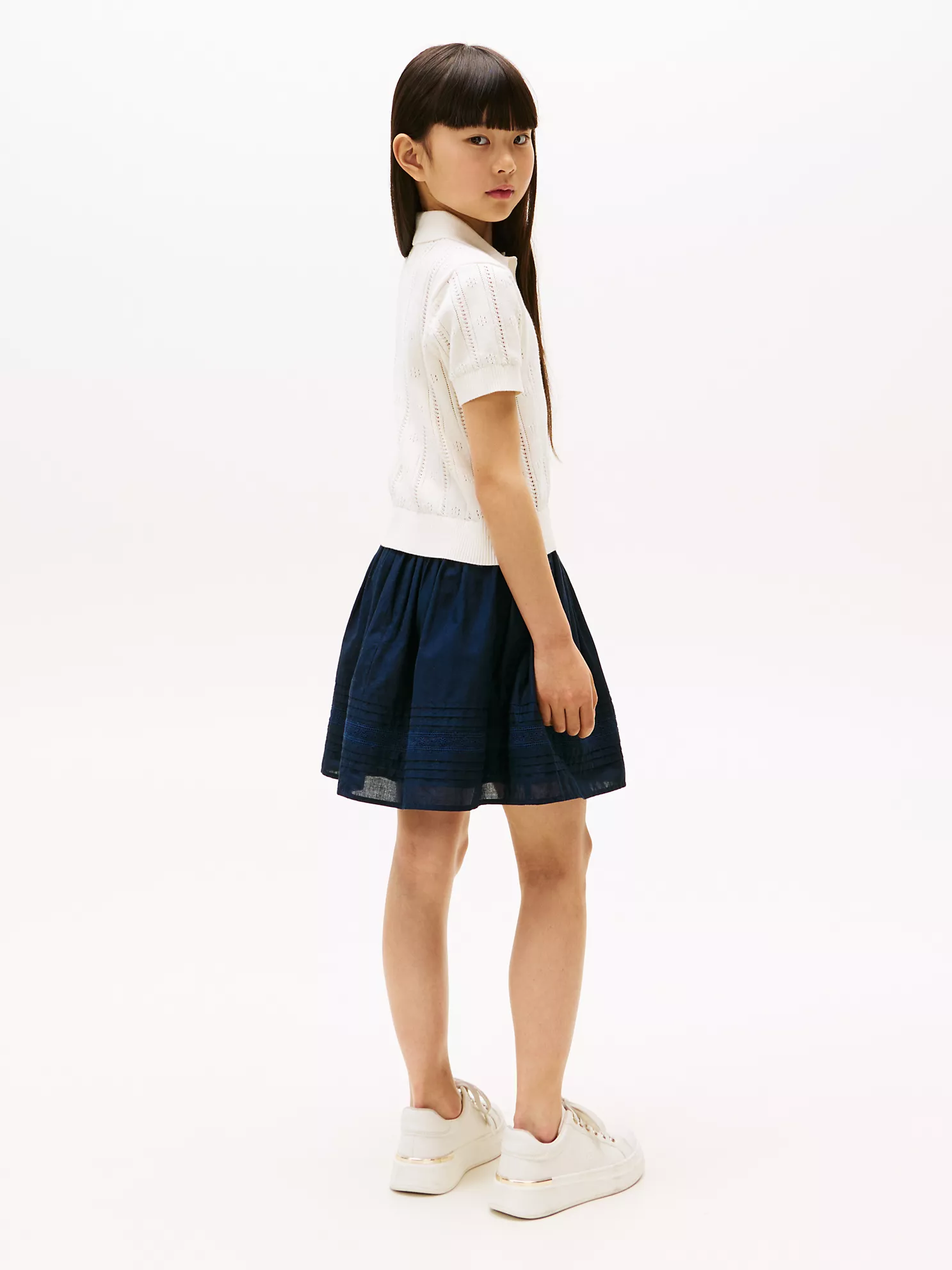 Kids' Pointelle Polo Sweater - Ivory Petal 9 Kids' Pointelle Polo Sweater
- Ivory Petal