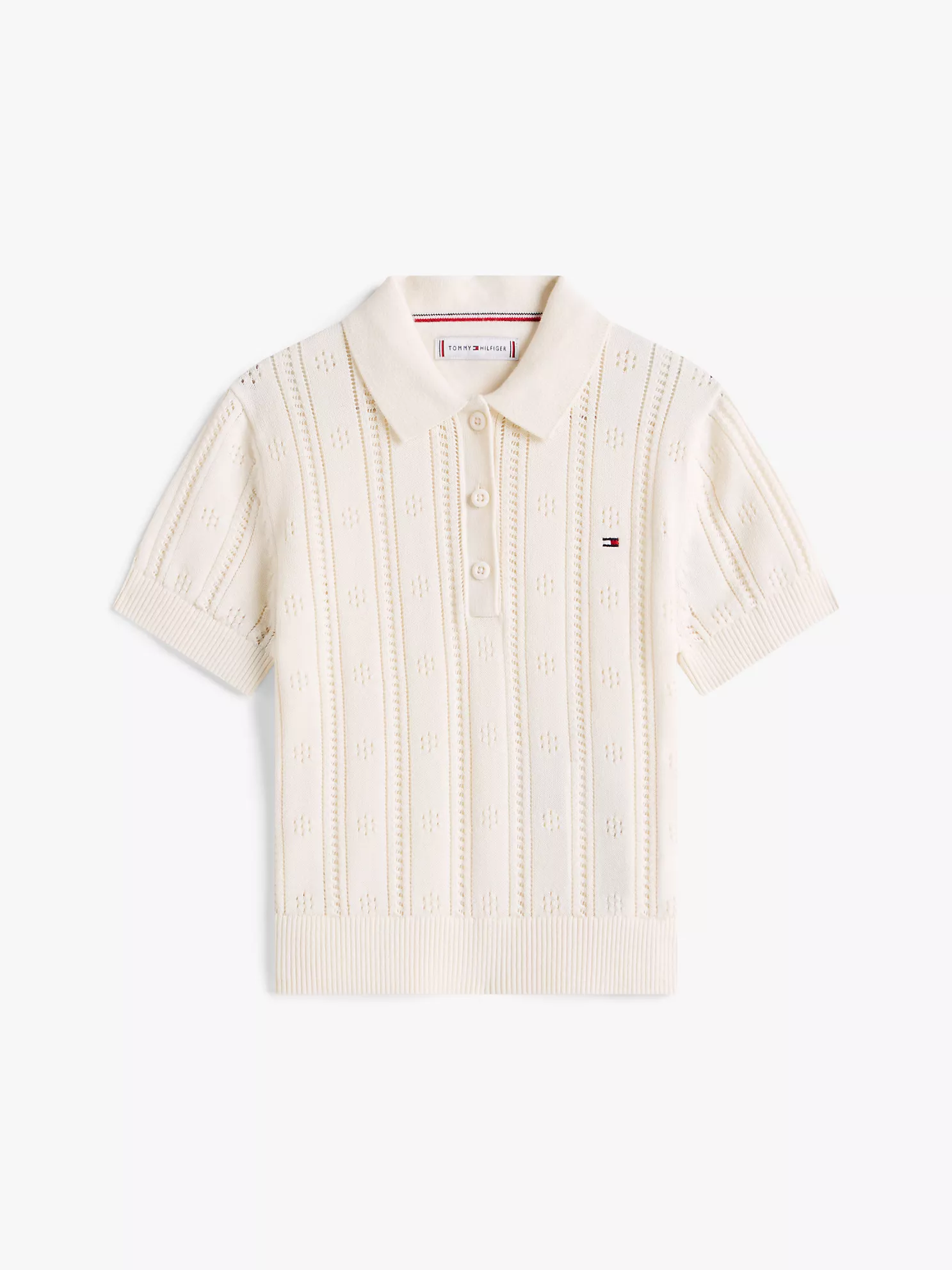 Kids' Pointelle Polo Sweater - Ivory Petal 10 Kids' Pointelle Polo Sweater
- Ivory Petal
