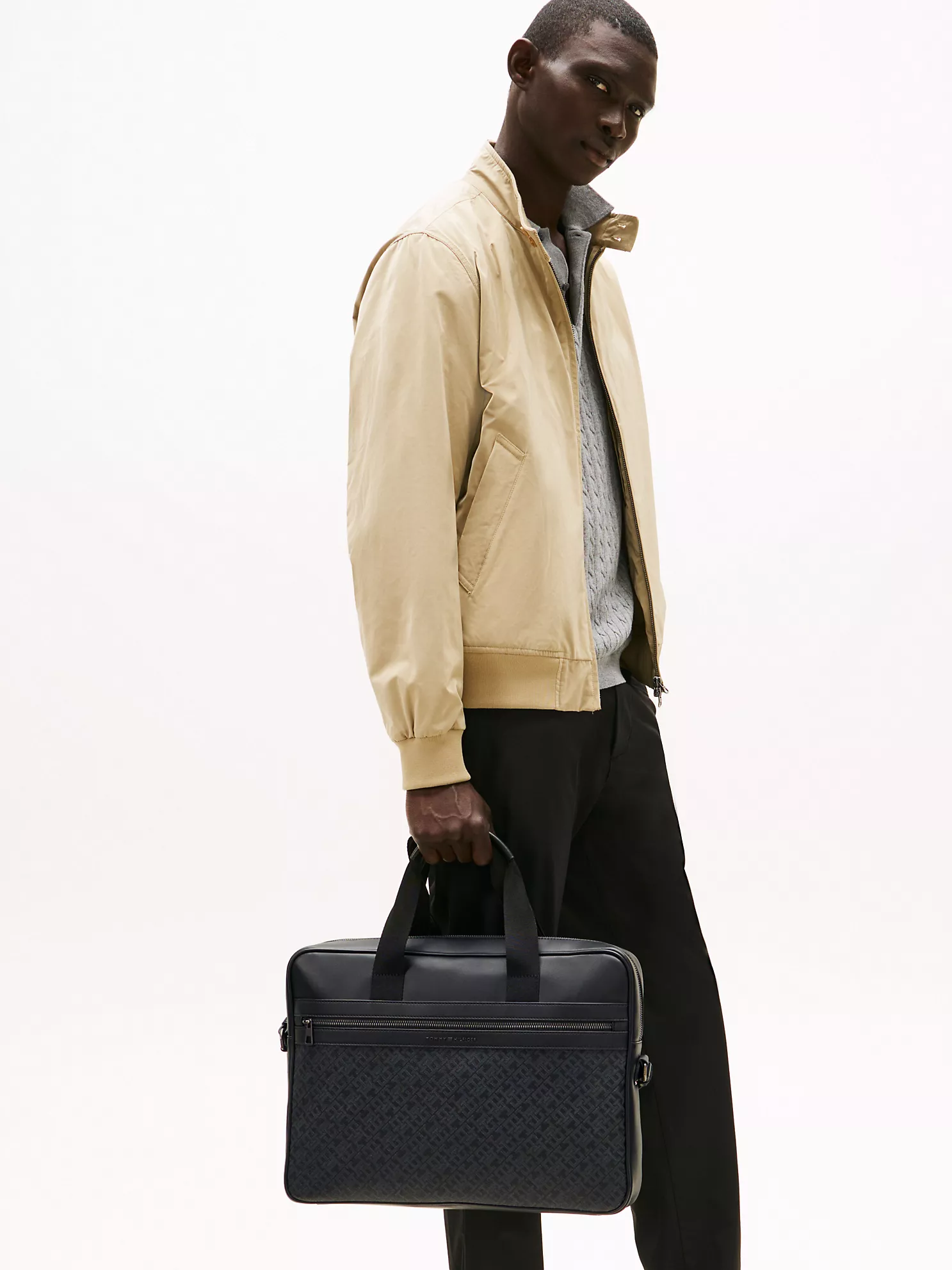 Monogram Logo Laptop Bag - Black 10 Monogram Logo Laptop Bag
- Black