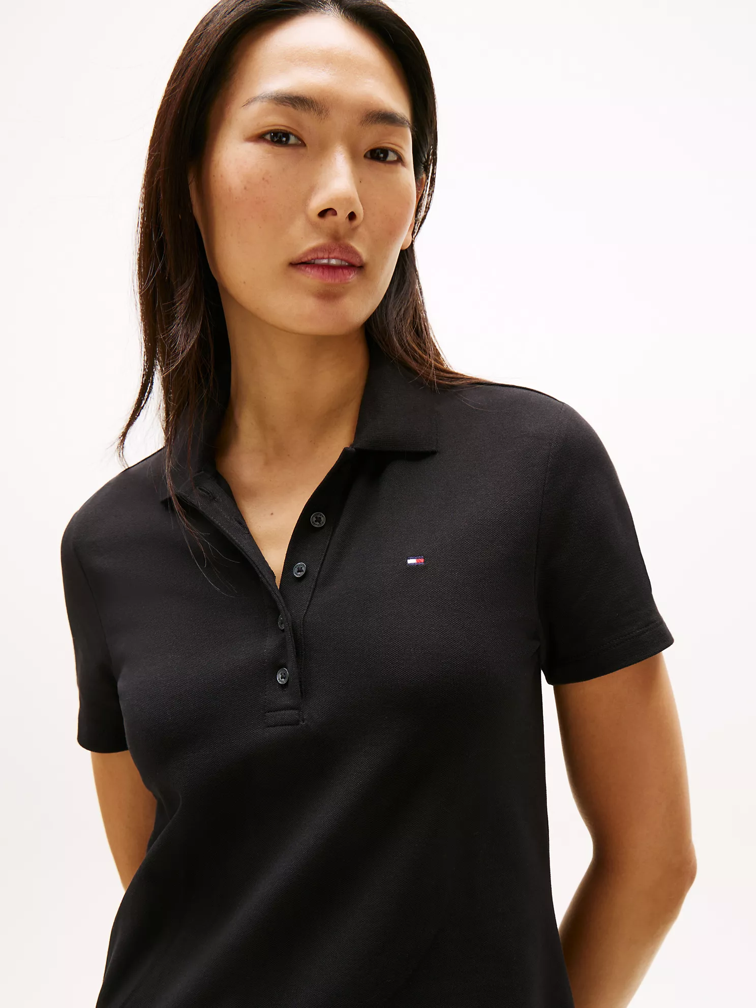 Stretch-Cotton Regular Fit Polo Dress - Black 7 Stretch-Cotton Regular Fit Polo Dress
- Black