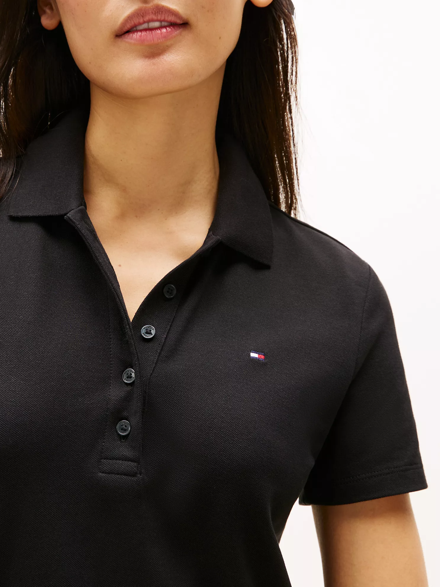 Stretch-Cotton Regular Fit Polo Dress - Black 8 Stretch-Cotton Regular Fit Polo Dress
- Black