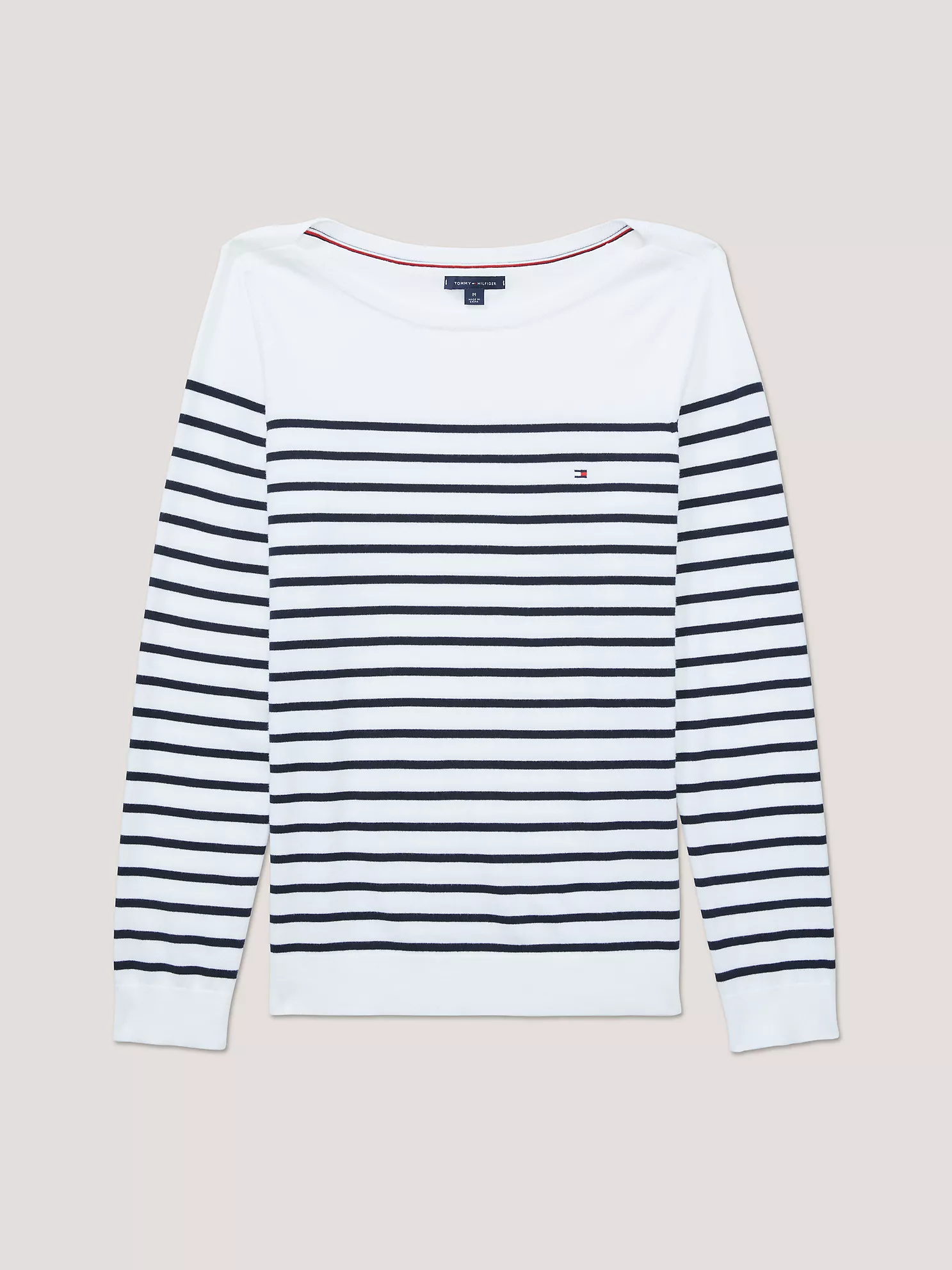 Stripe Boatneck Sweater - Optic White Multi 1 Stripe Boatneck Sweater
- Optic White Multi