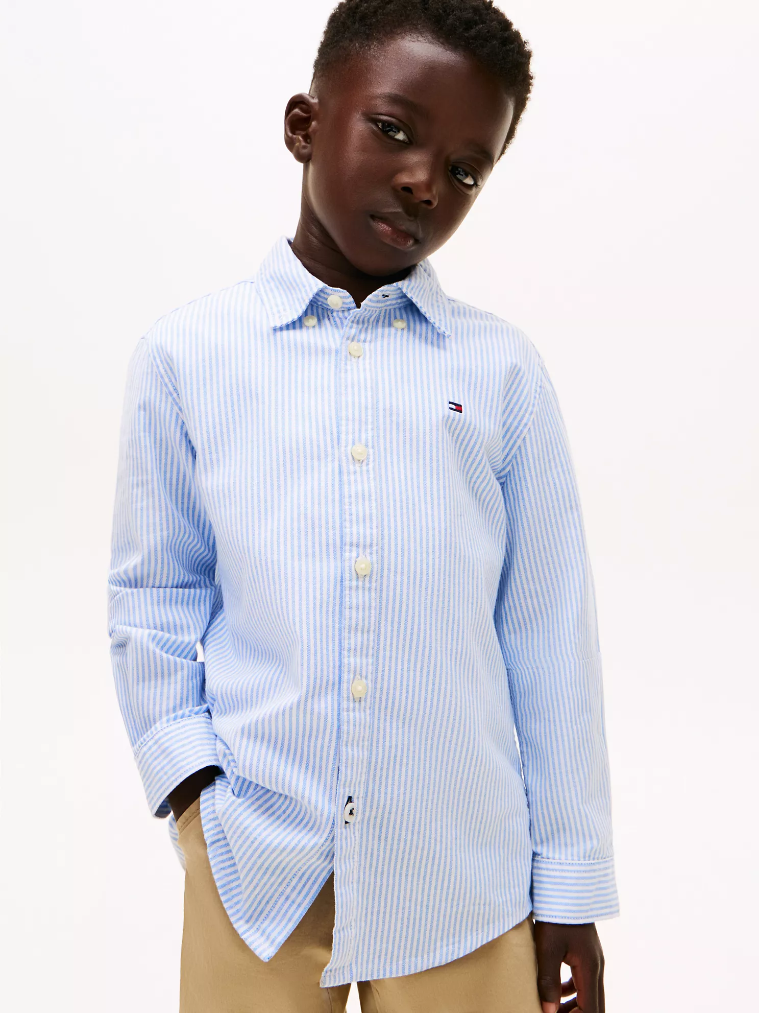 Kids' Stripe Stretch Oxford Shirt - Copenhagen Blue Stripe 1 Kids' Stripe Stretch Oxford Shirt
- Copenhagen Blue Stripe