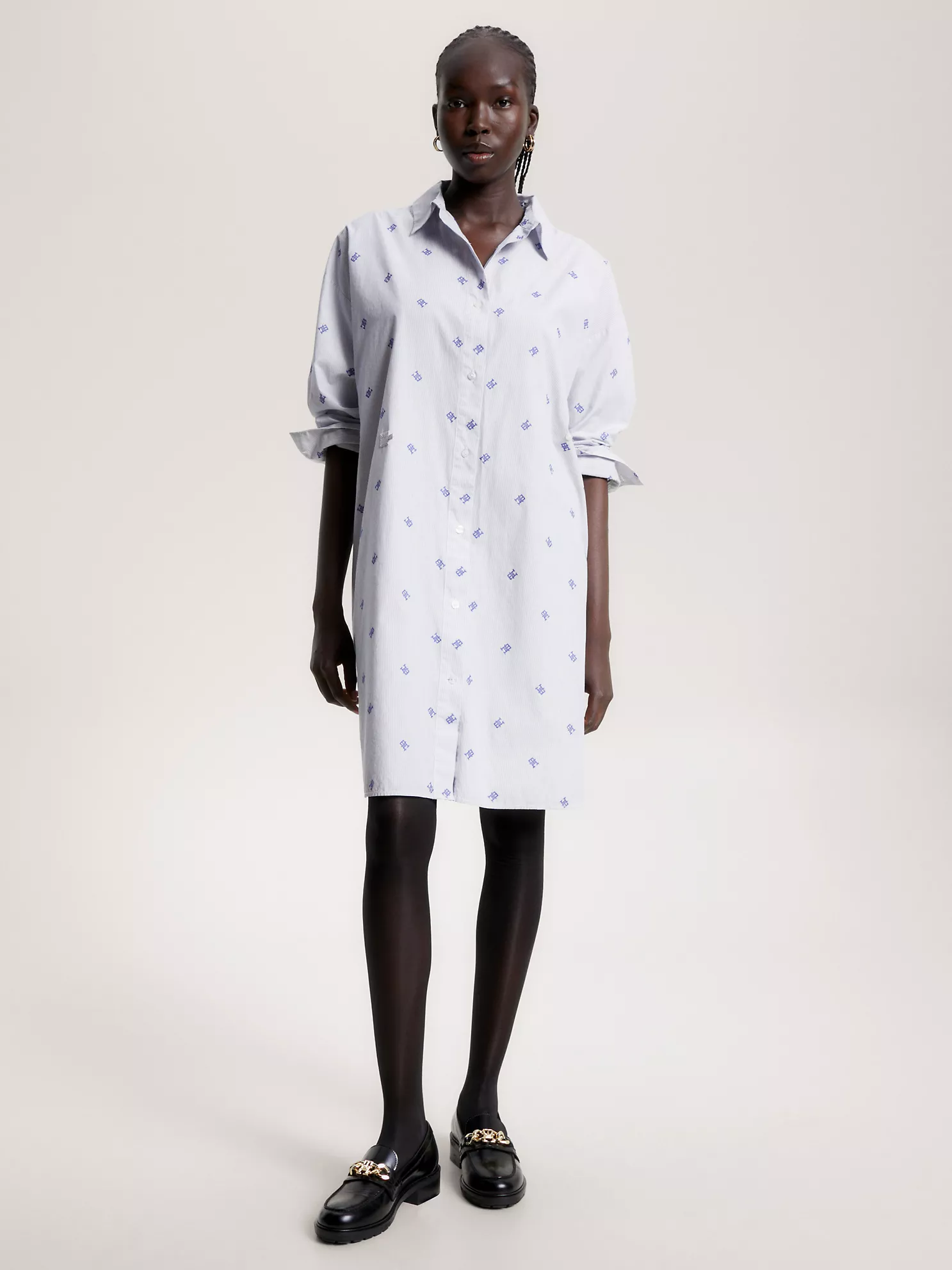 Ithaca Stripe Monogram Shirtdress - Ithaca Stripe/Twilight Lapis 1 Ithaca Stripe Monogram Shirtdress
- Ithaca Stripe/Twilight Lapis