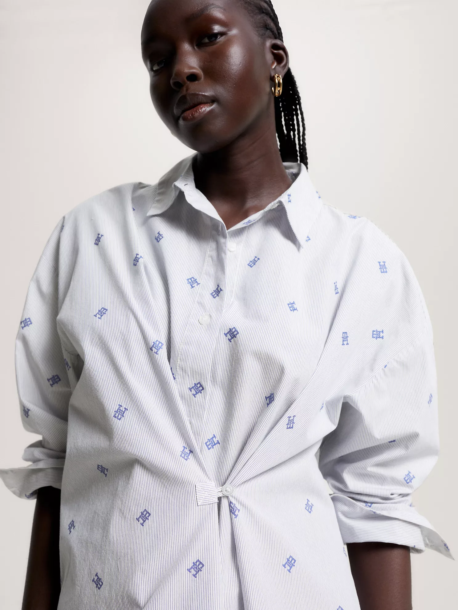 Ithaca Stripe Monogram Shirtdress - Ithaca Stripe/Twilight Lapis 8 Ithaca Stripe Monogram Shirtdress
- Ithaca Stripe/Twilight Lapis