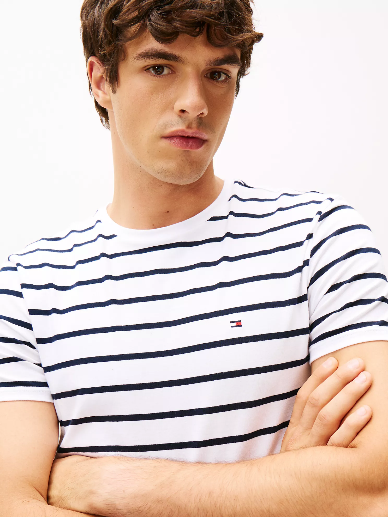 Stripe Stretch-Cotton Extra Slim T-Shirt - Optic White Stripe 7 Stripe Stretch-Cotton Extra Slim T-Shirt
- Optic White Stripe