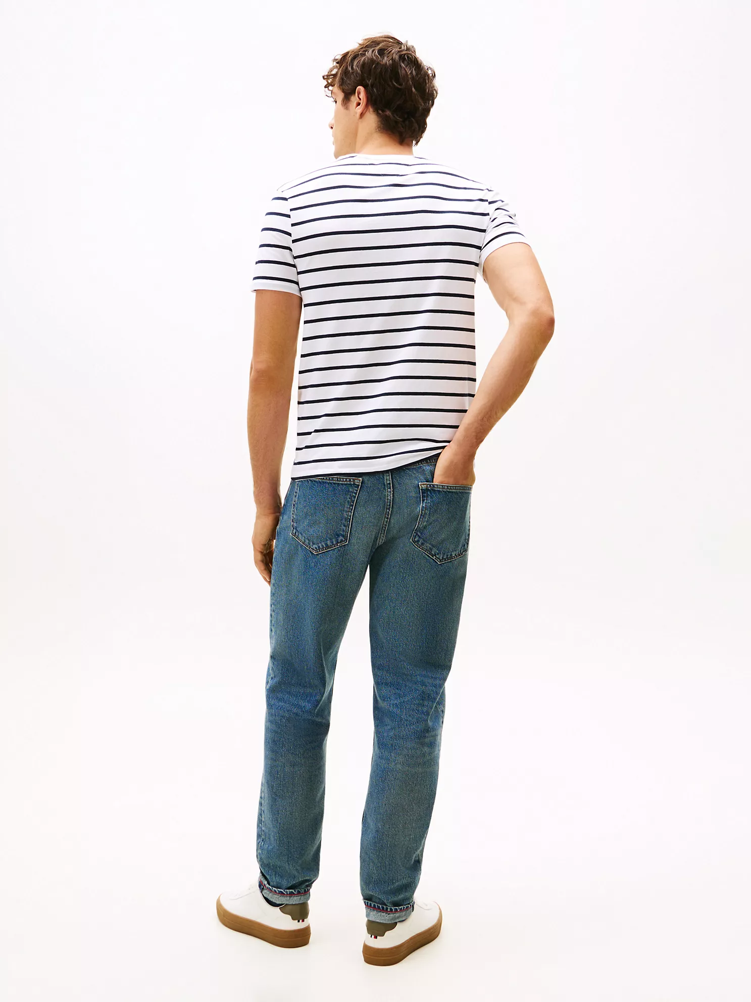 Stripe Stretch-Cotton Extra Slim T-Shirt - Optic White Stripe 9 Stripe Stretch-Cotton Extra Slim T-Shirt
- Optic White Stripe