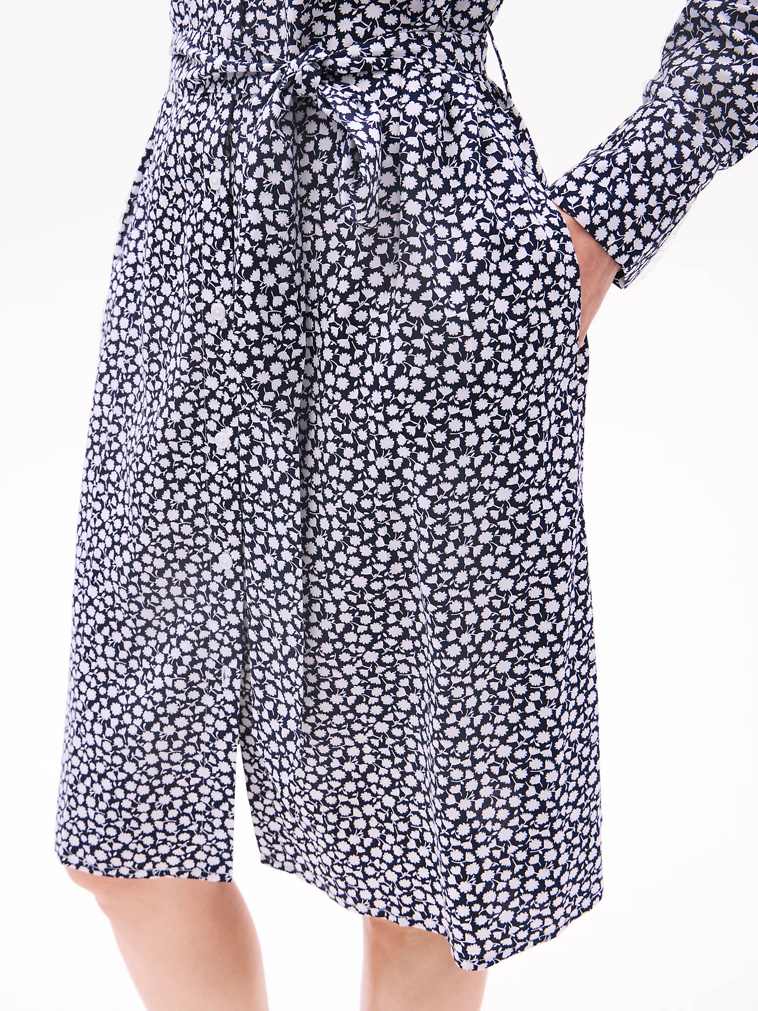 Floral Print Shirtdress - Navy Multi 7 Floral Print Shirtdress
- Navy Multi