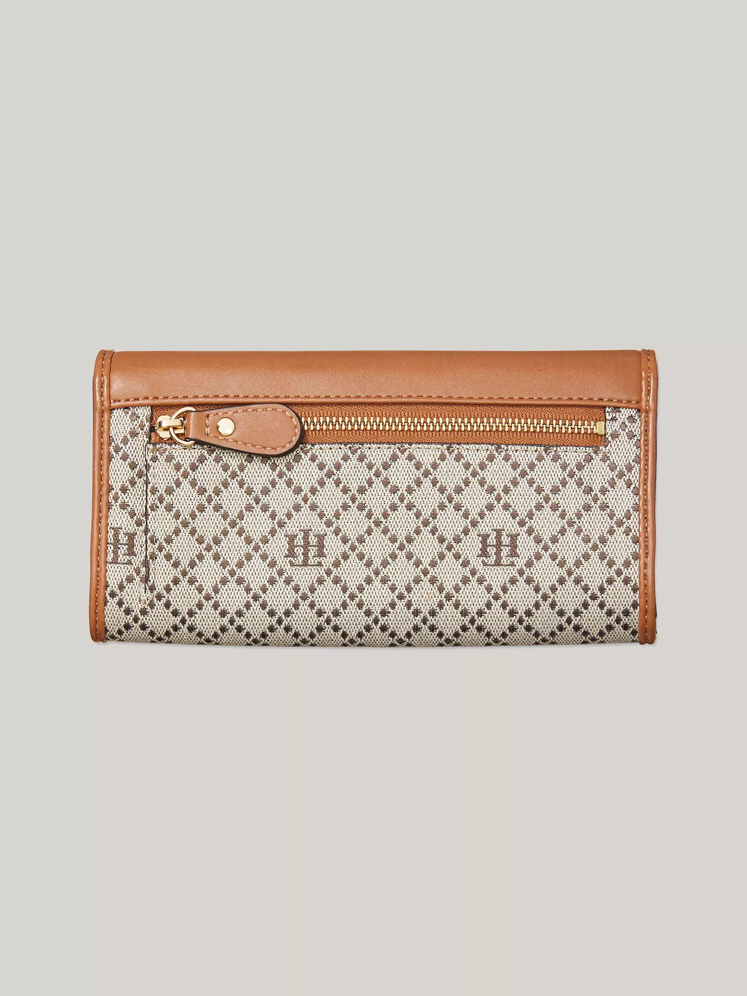 Gold-Tone Monogram Flap Wallet - Tan Dark Chocolate 5 Gold-Tone Monogram Flap Wallet
- Tan Dark Chocolate