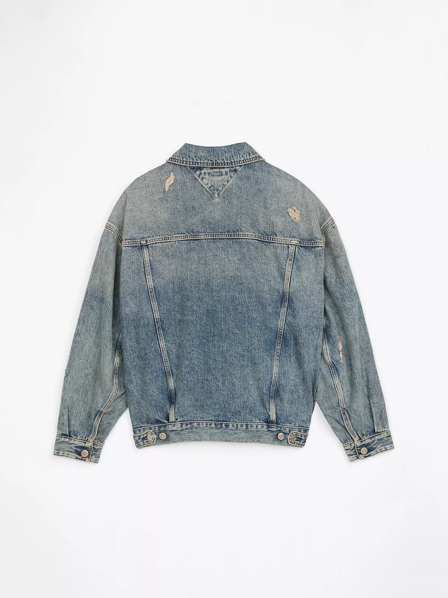 Oversized Distressed Denim Jacket - Washed Denim 5 Oversized Distressed Denim Jacket
- Washed Denim
