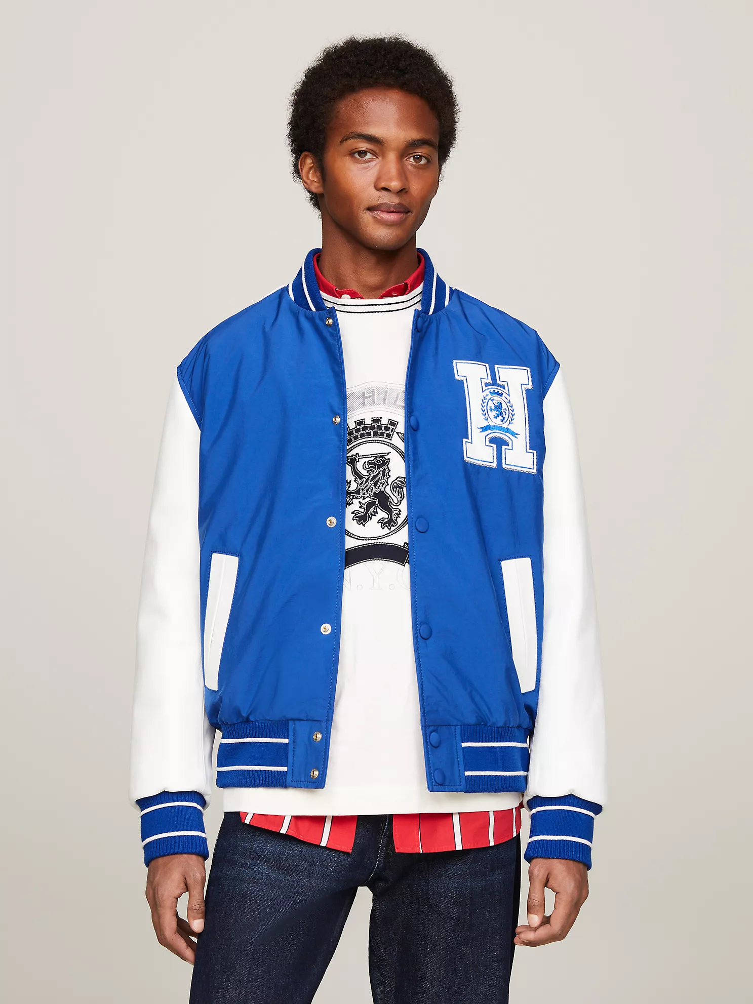 Crest Logo Varsity Jacket - Ultra Blue 1 Crest Logo Varsity Jacket
- Ultra Blue