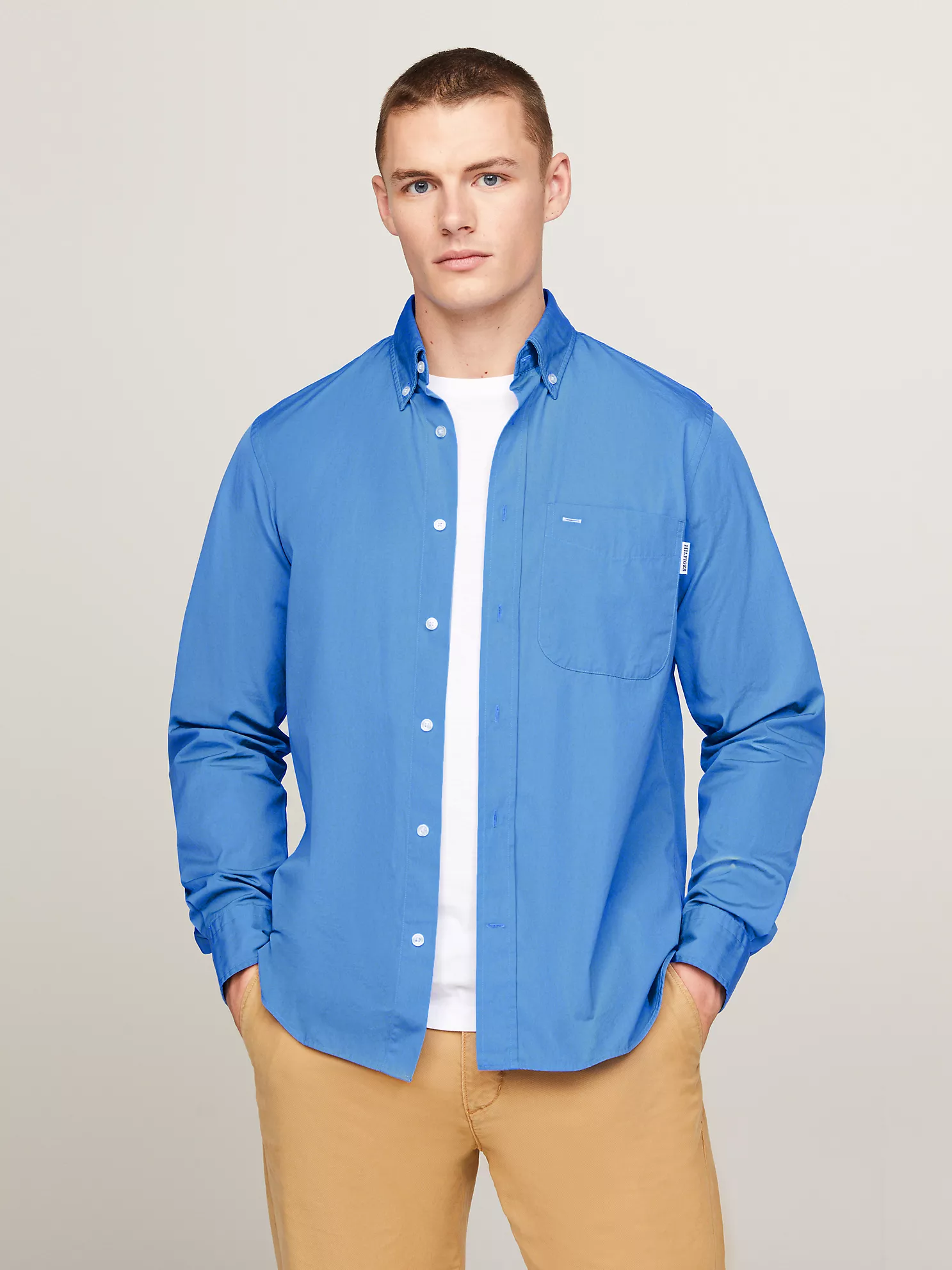 Regular Fit Monotype Poplin Shirt - Blue Spell 1 Regular Fit Monotype Poplin Shirt
- Blue Spell