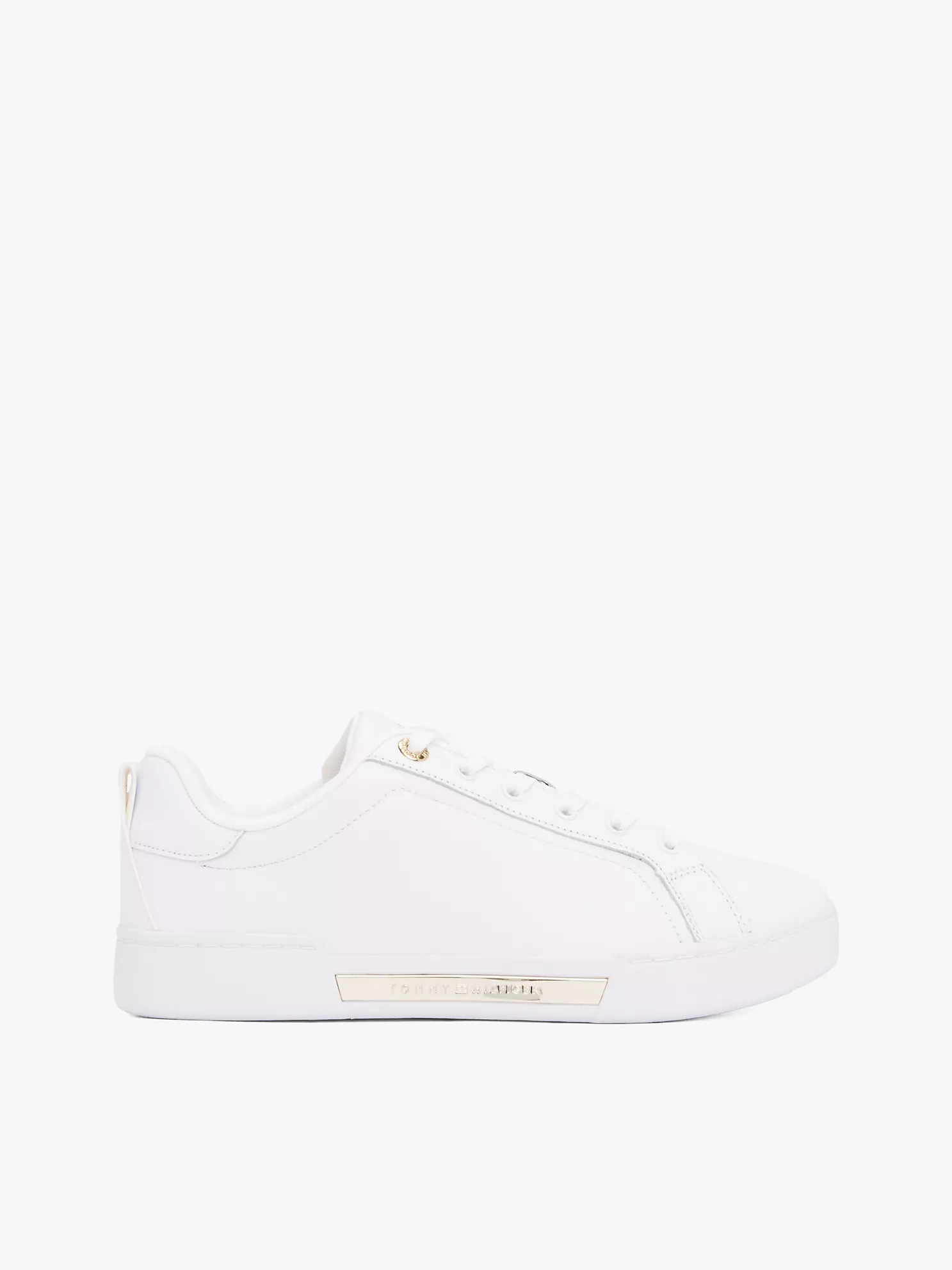 Hilfiger Logo Leather Sneaker - White 1 Hilfiger Logo Leather Sneaker
- White