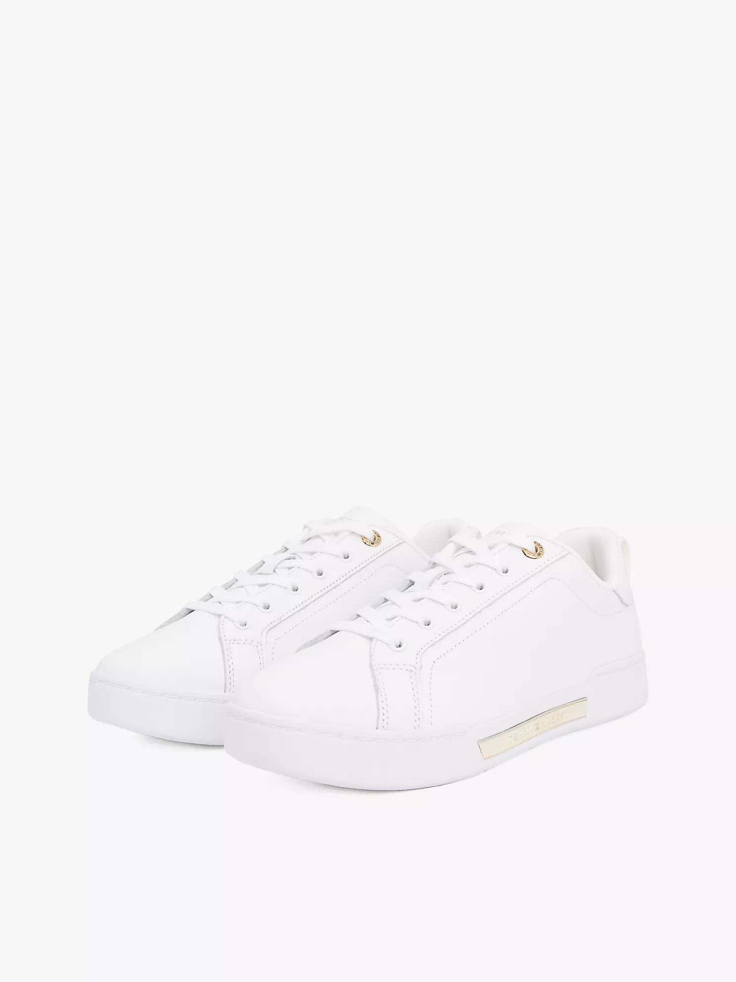 Hilfiger Logo Leather Sneaker - White 9 Hilfiger Logo Leather Sneaker
- White