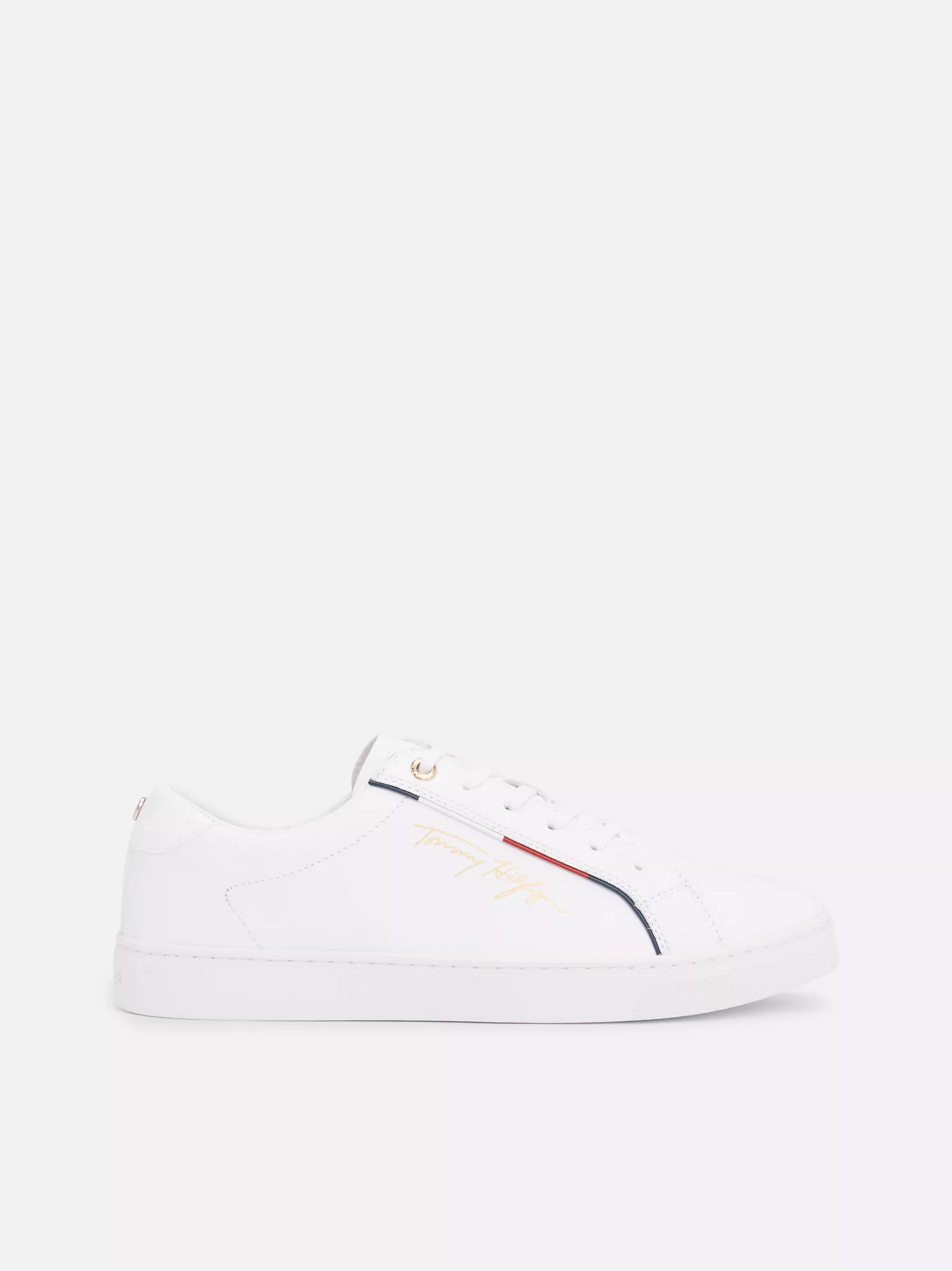 Tommy Signature Leather Sneaker - White 1 Tommy Signature Leather Sneaker
- White
