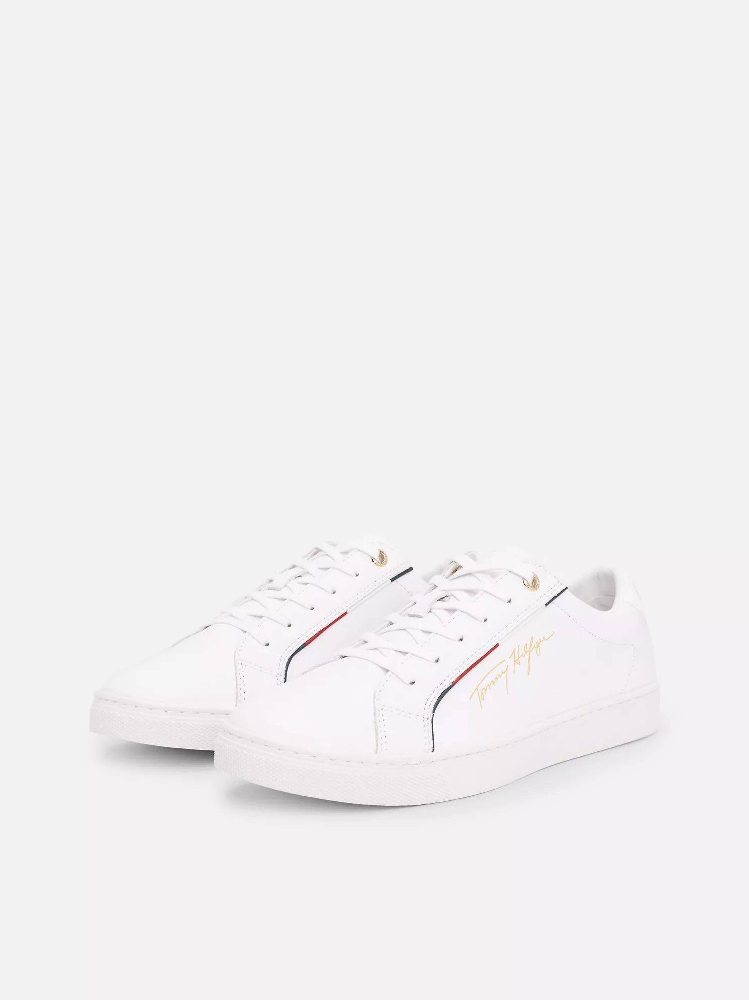 Tommy Signature Leather Sneaker - White 9 Tommy Signature Leather Sneaker
- White
