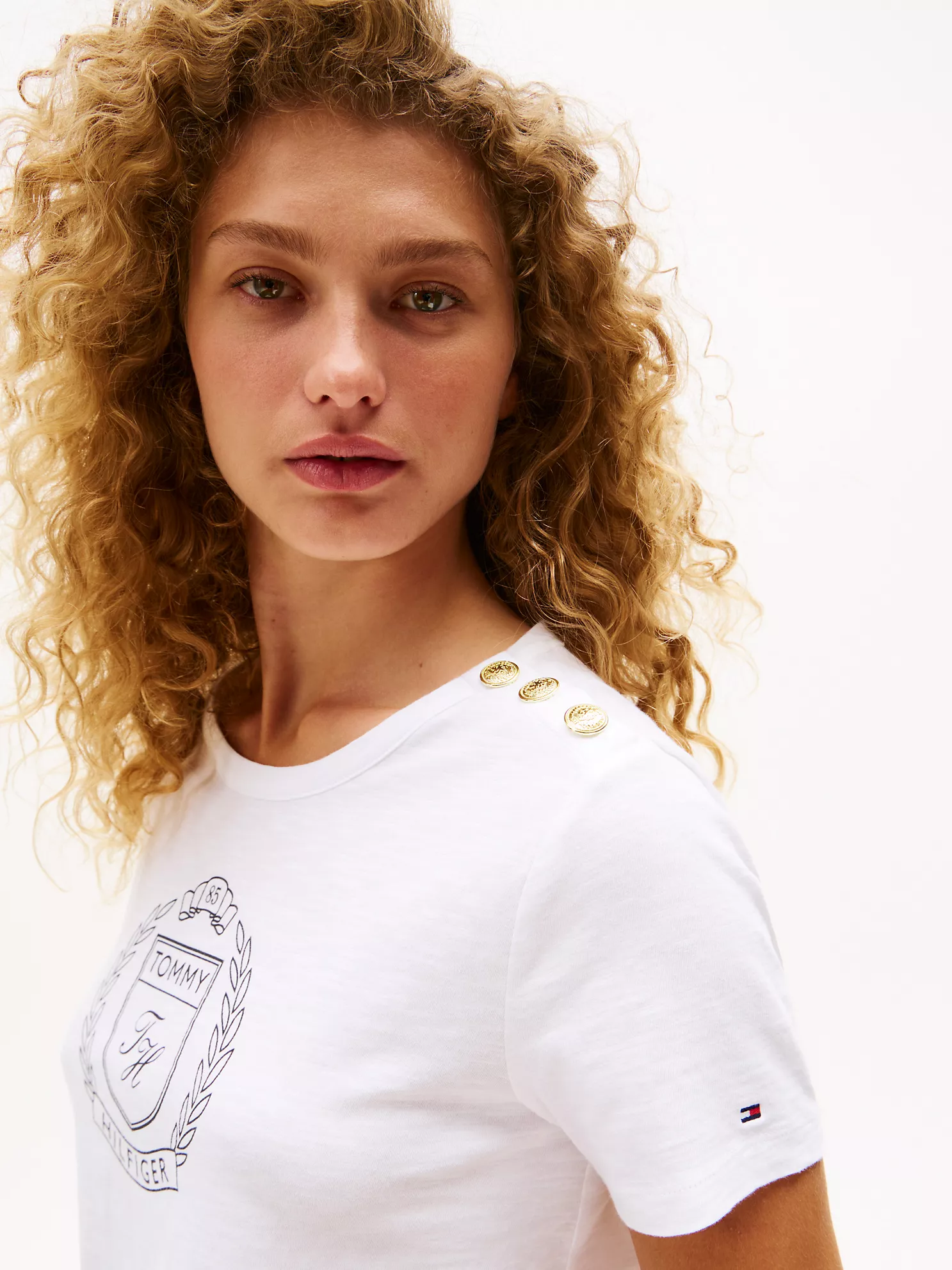 Laurel Crest Logo Slub Cotton T-Shirt - Optic White 7 Laurel Crest Logo Slub Cotton T-Shirt
- Optic White