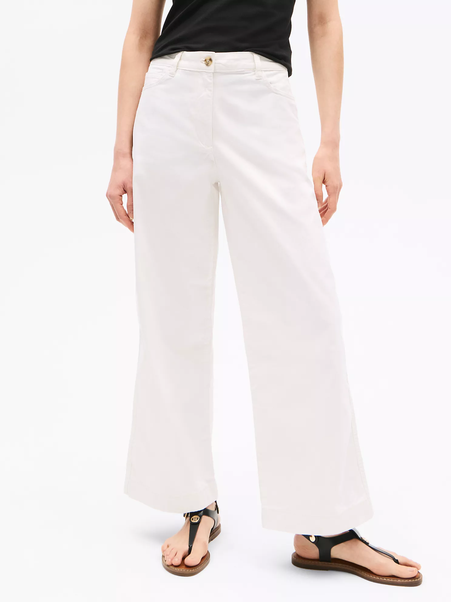 1985 Brushed Cotton Wide-Leg Pant - Ivory 1 1985 Brushed Cotton Wide-Leg Pant
- Ivory