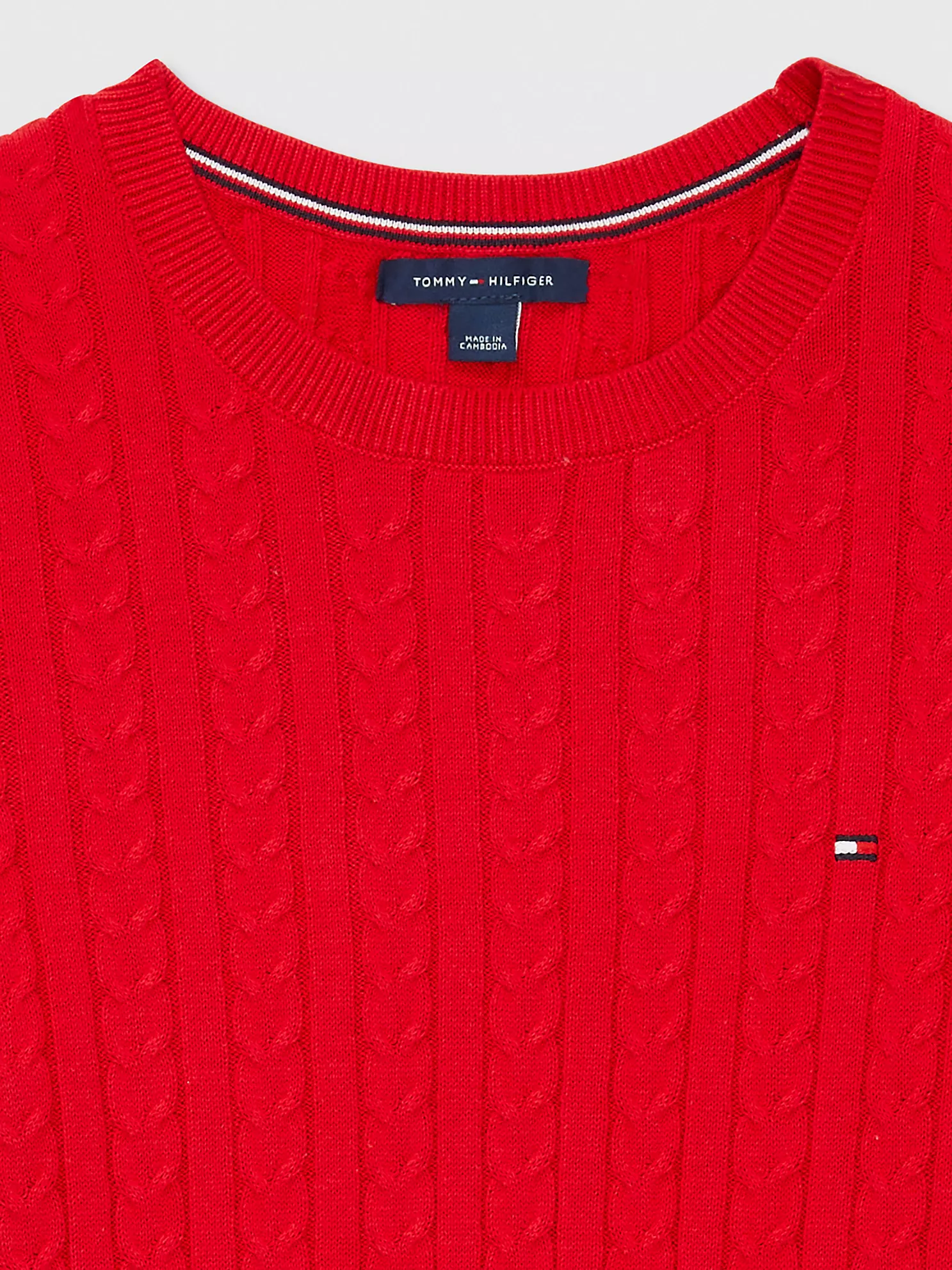 Cotton Cable Knit Sweater - Primary Red 6 Cotton Cable Knit Sweater
- Primary Red