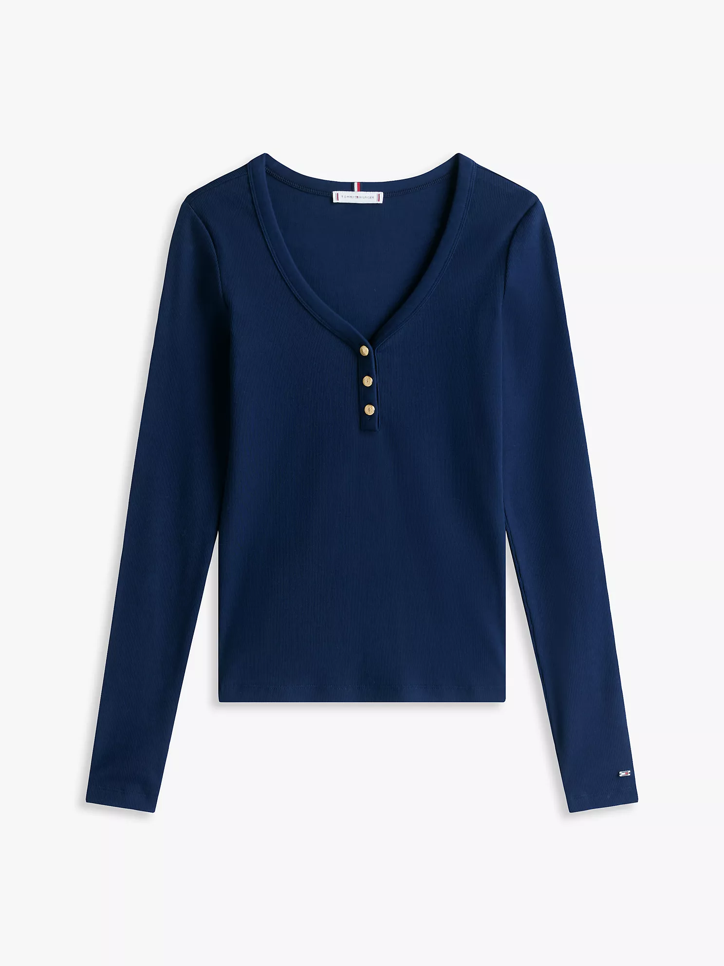 Slim Fit Gold-Button Scoop Neck Henley - Dark Night Navy 10 Slim Fit Gold-Button Scoop Neck Henley
- Dark Night Navy