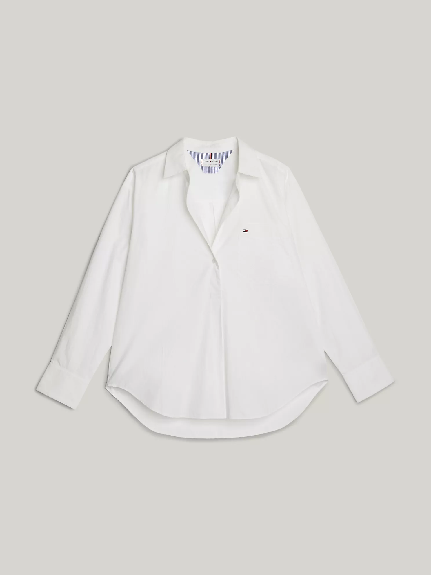 Oversized Cotton Popover Shirt - Optic White 1 Oversized Cotton Popover Shirt
- Optic White