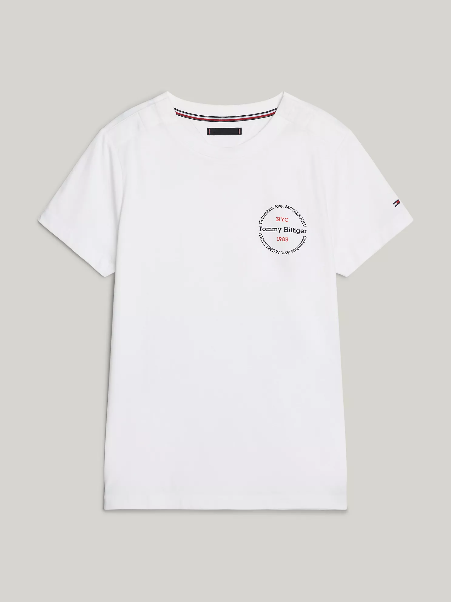 Slim Fit Round Logo T-Shirt - White 1 Slim Fit Round Logo T-Shirt
- White