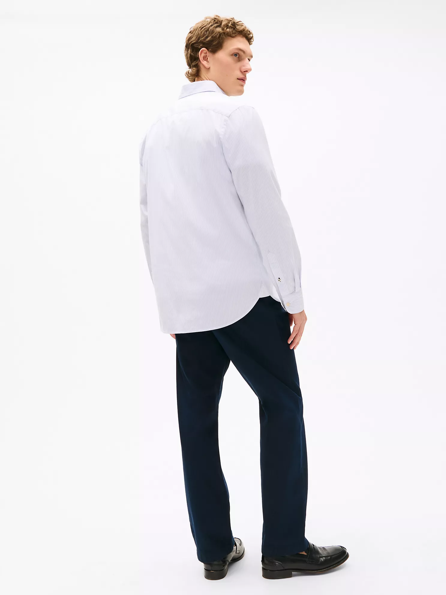 Regular Fit Stripe Stretch Poplin Shirt - Breezy Blue Stripe 9 Regular Fit Stripe Stretch Poplin Shirt
- Breezy Blue Stripe