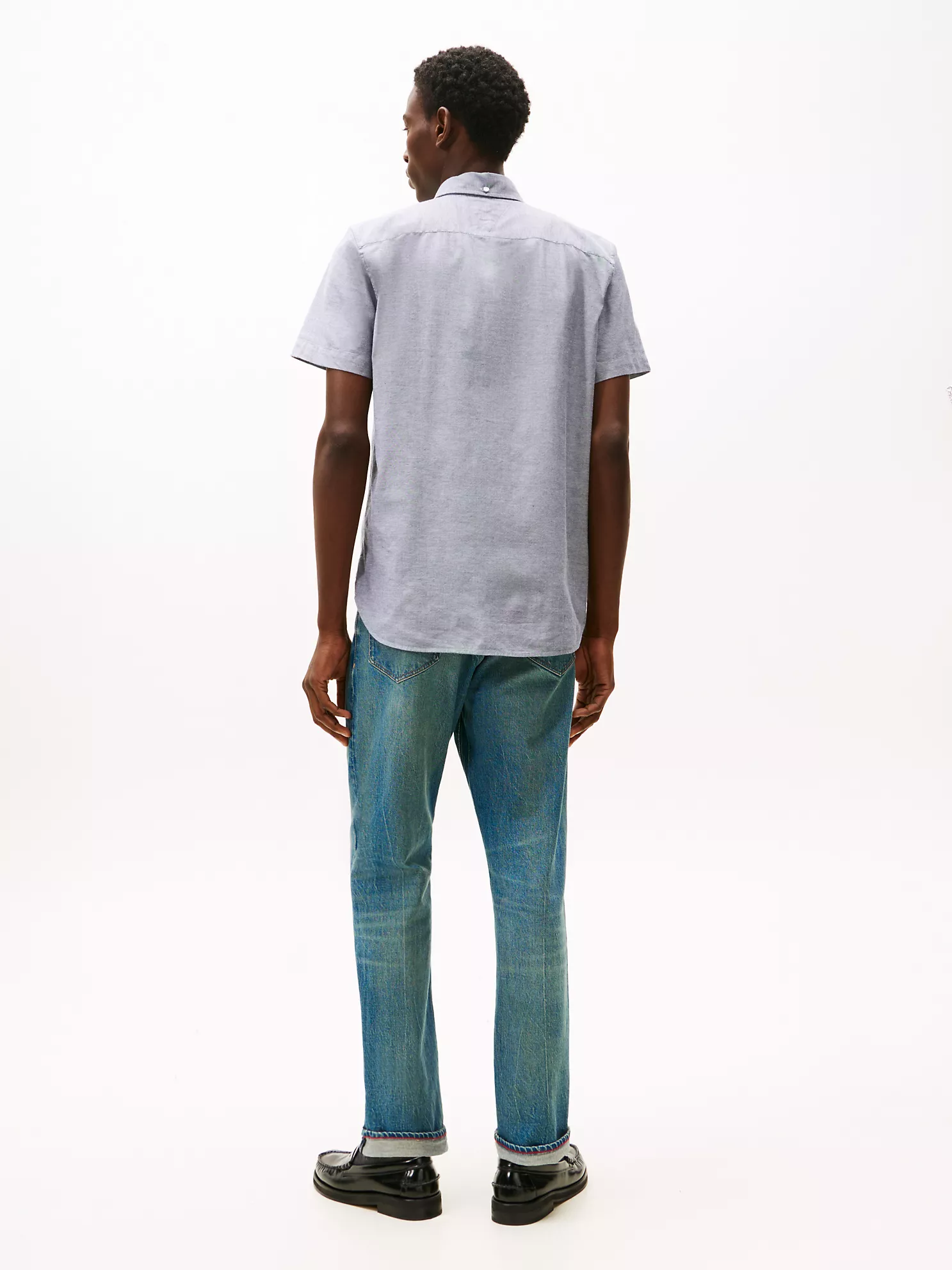 Regular Fit Stretch Oxford Shirt - Faded Chambray Blue 9 Regular Fit Stretch Oxford Shirt
- Faded Chambray Blue