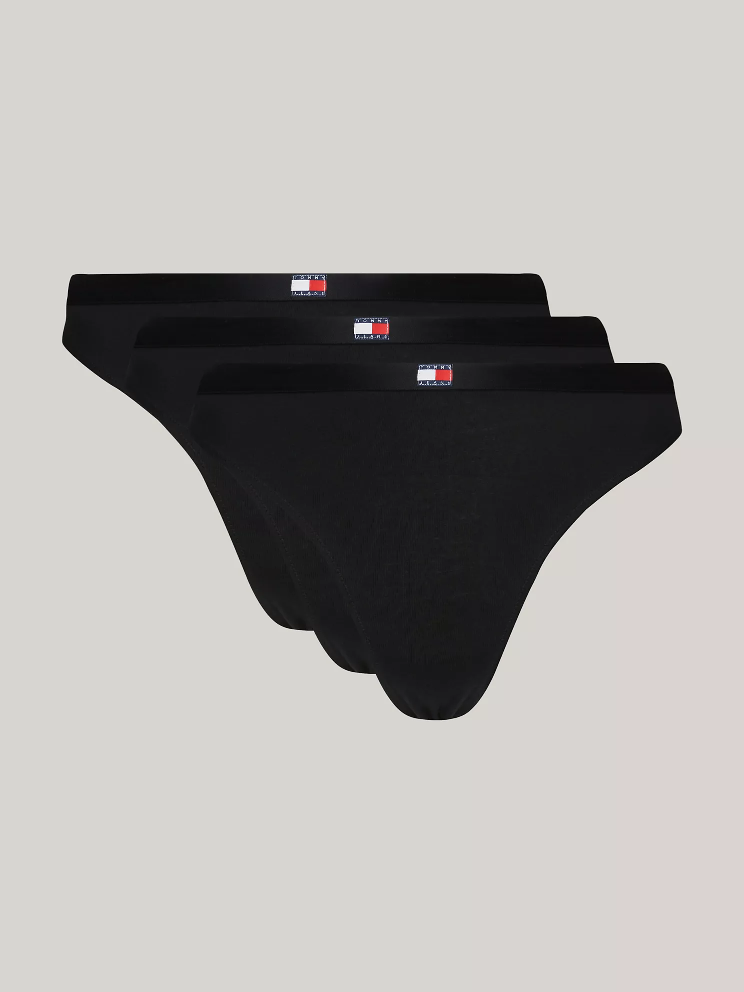 Tommy Jeans Flag Logo Thong 3-Pack - Black / Black / Black 1 Tommy Jeans Flag Logo Thong 3-Pack
- Black / Black / Black