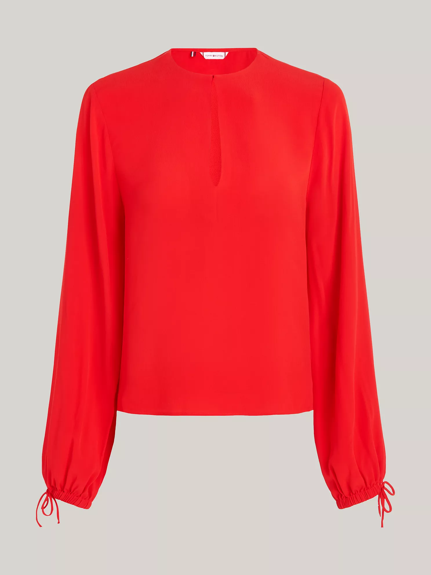 Relaxed Fit Keyhole Crepe Blouse - Fierce Red 10 Relaxed Fit Keyhole Crepe Blouse
- Fierce Red