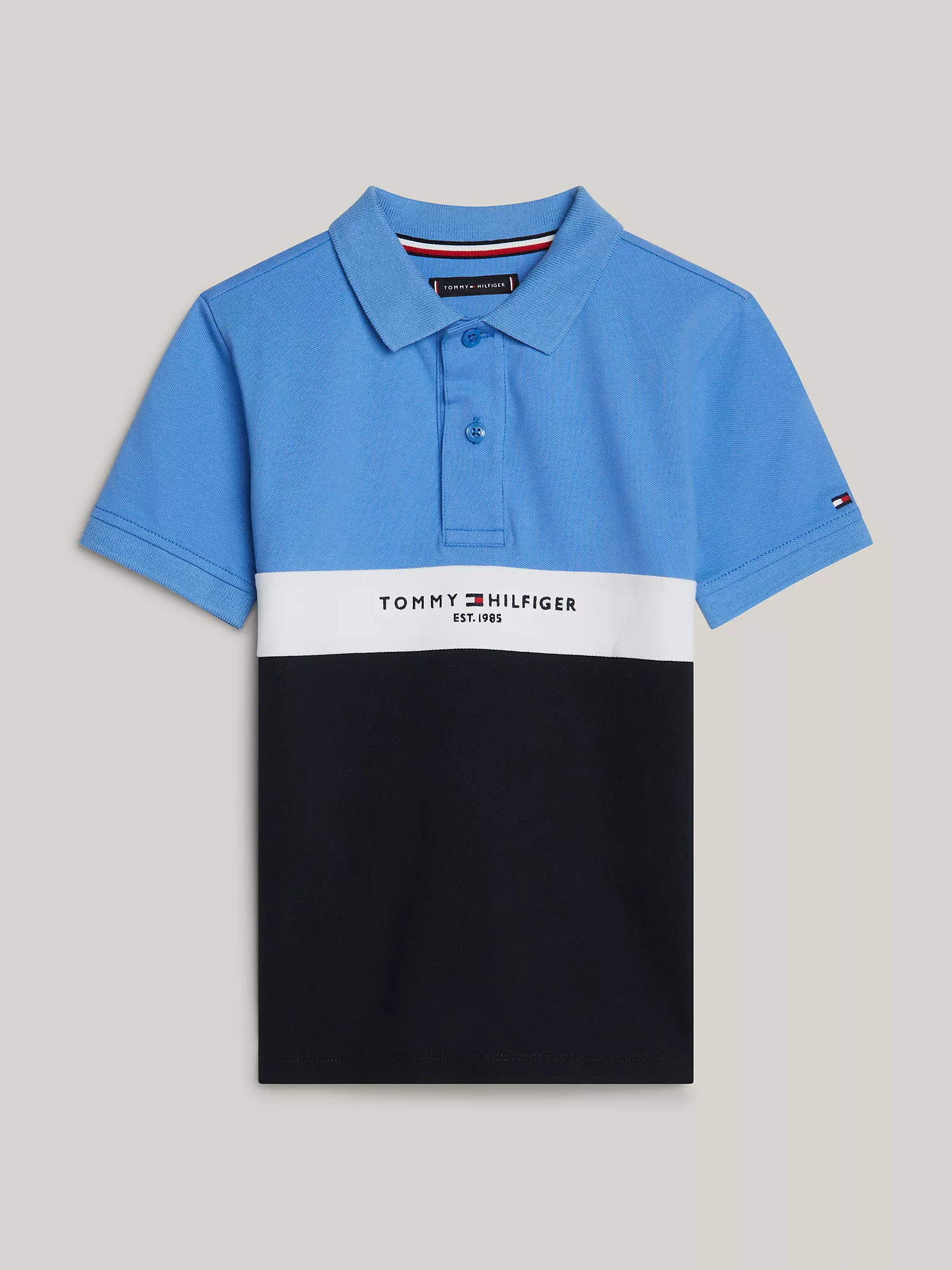 Kids' Regular Fit Tommy Colorblock Polo - Blue Spell/Navy 1 Kids' Regular Fit Tommy Colorblock Polo
- Blue Spell/Navy