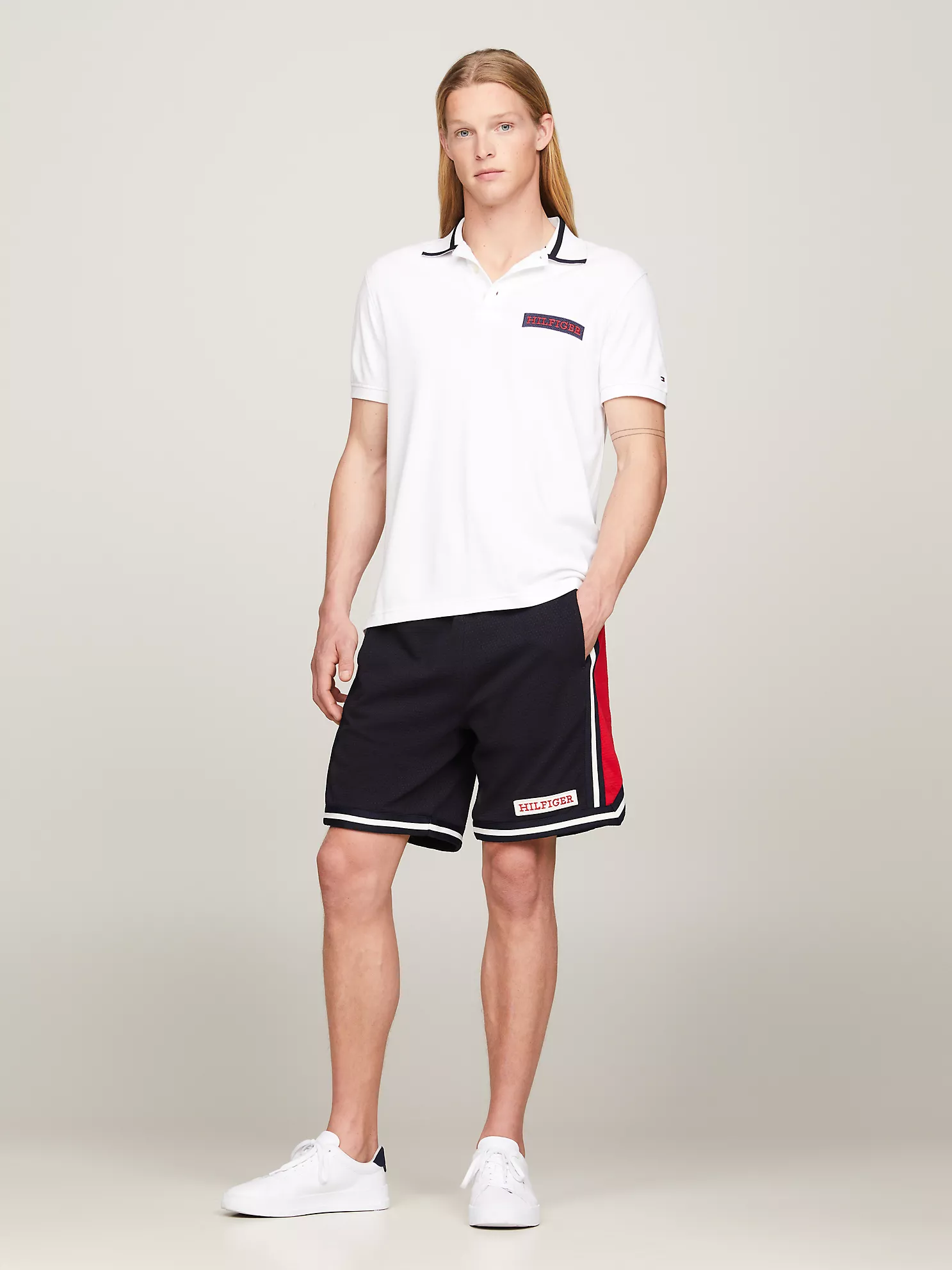 Regular Fit Monotype Logo Patch Polo - White 7 Regular Fit Monotype Logo Patch Polo
- White
