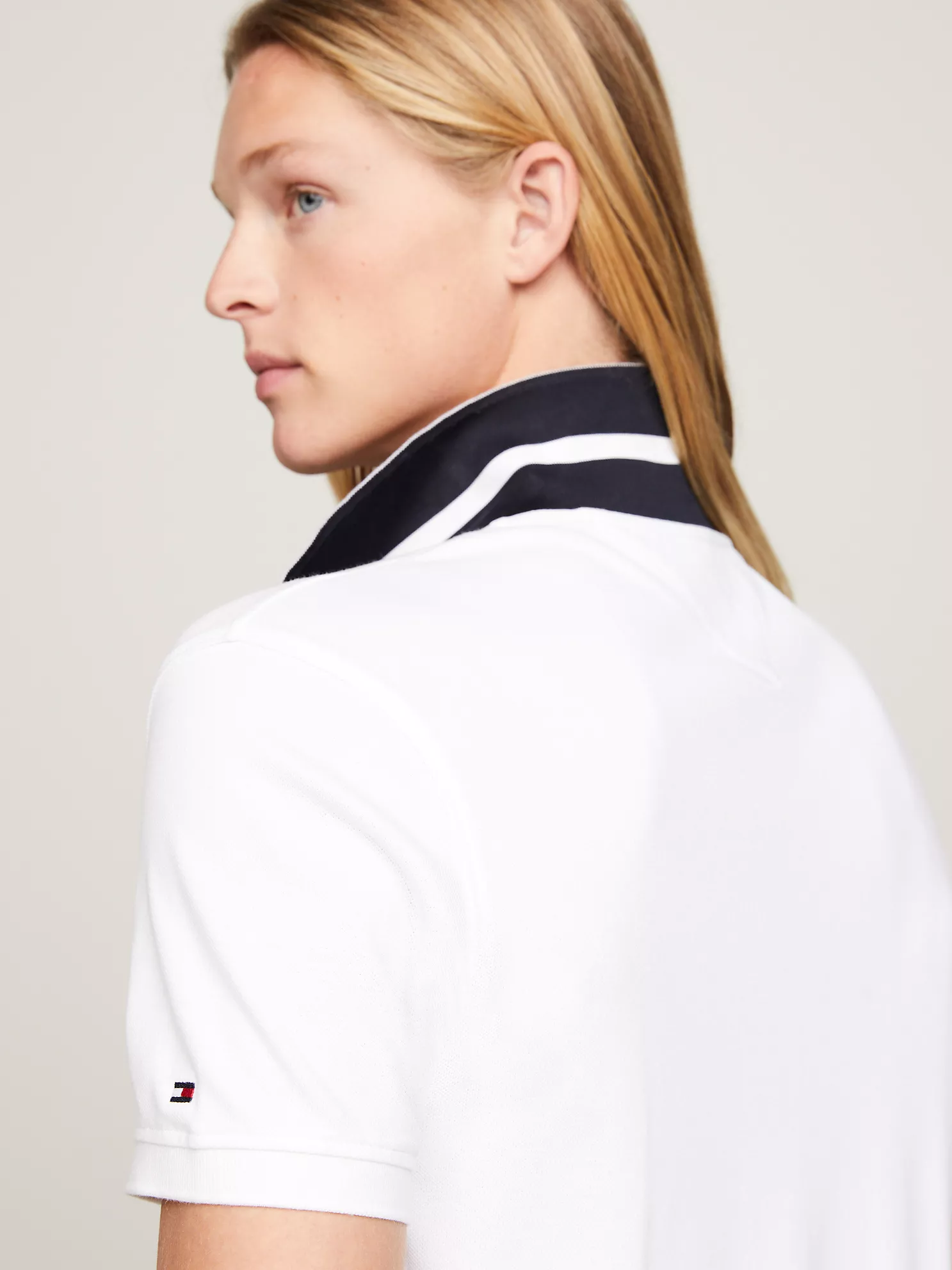 Regular Fit Monotype Logo Patch Polo - White 9 Regular Fit Monotype Logo Patch Polo
- White
