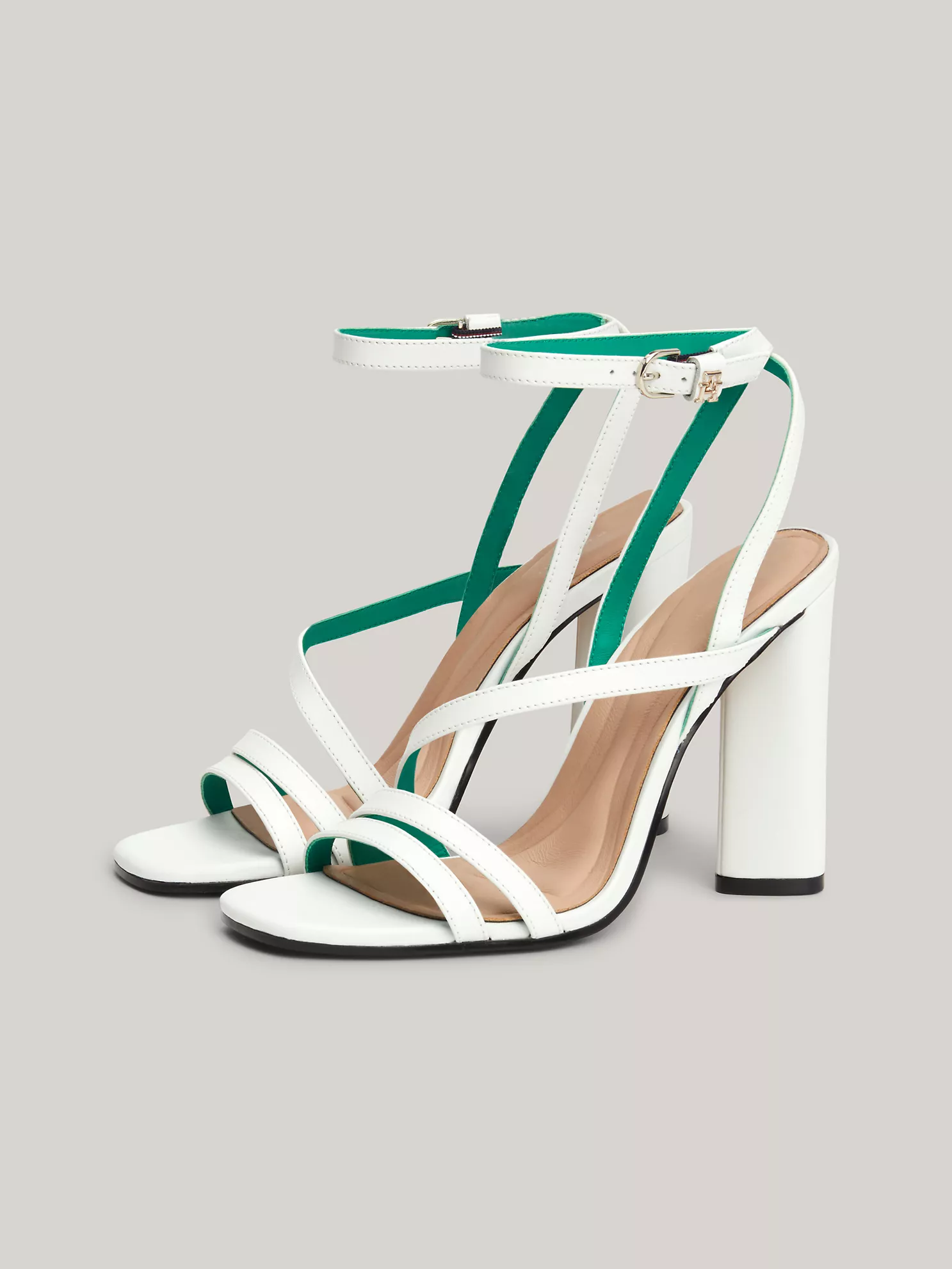 TH Monogram Leather High Heel - Ecru 7 TH Monogram Leather High Heel
- Ecru