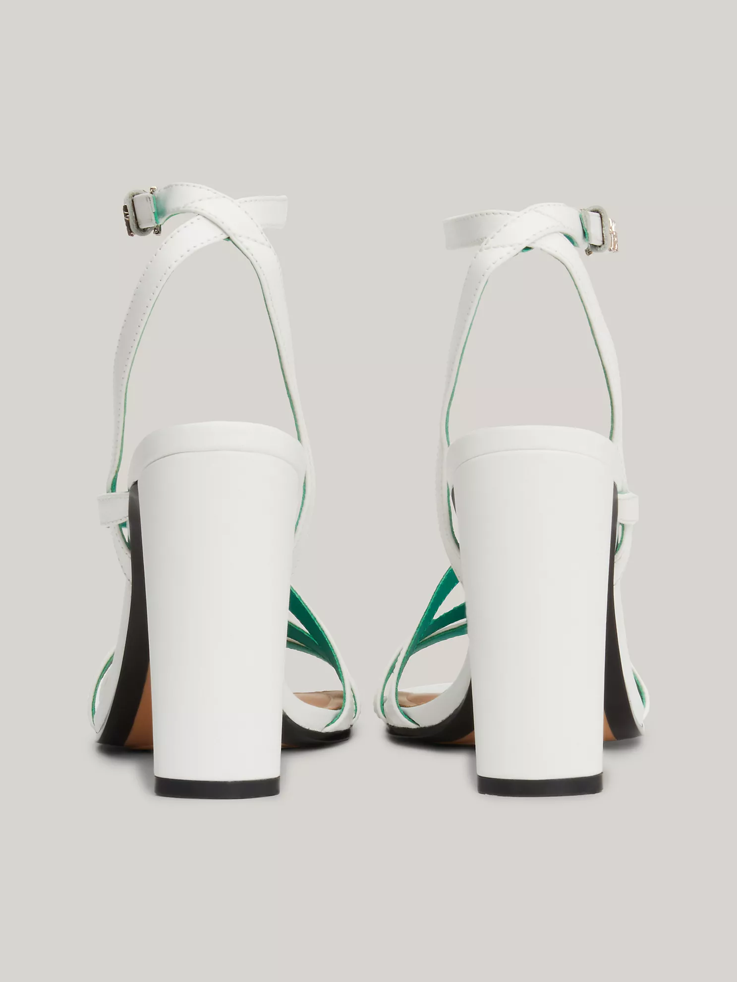 TH Monogram Leather High Heel - Ecru 9 TH Monogram Leather High Heel
- Ecru