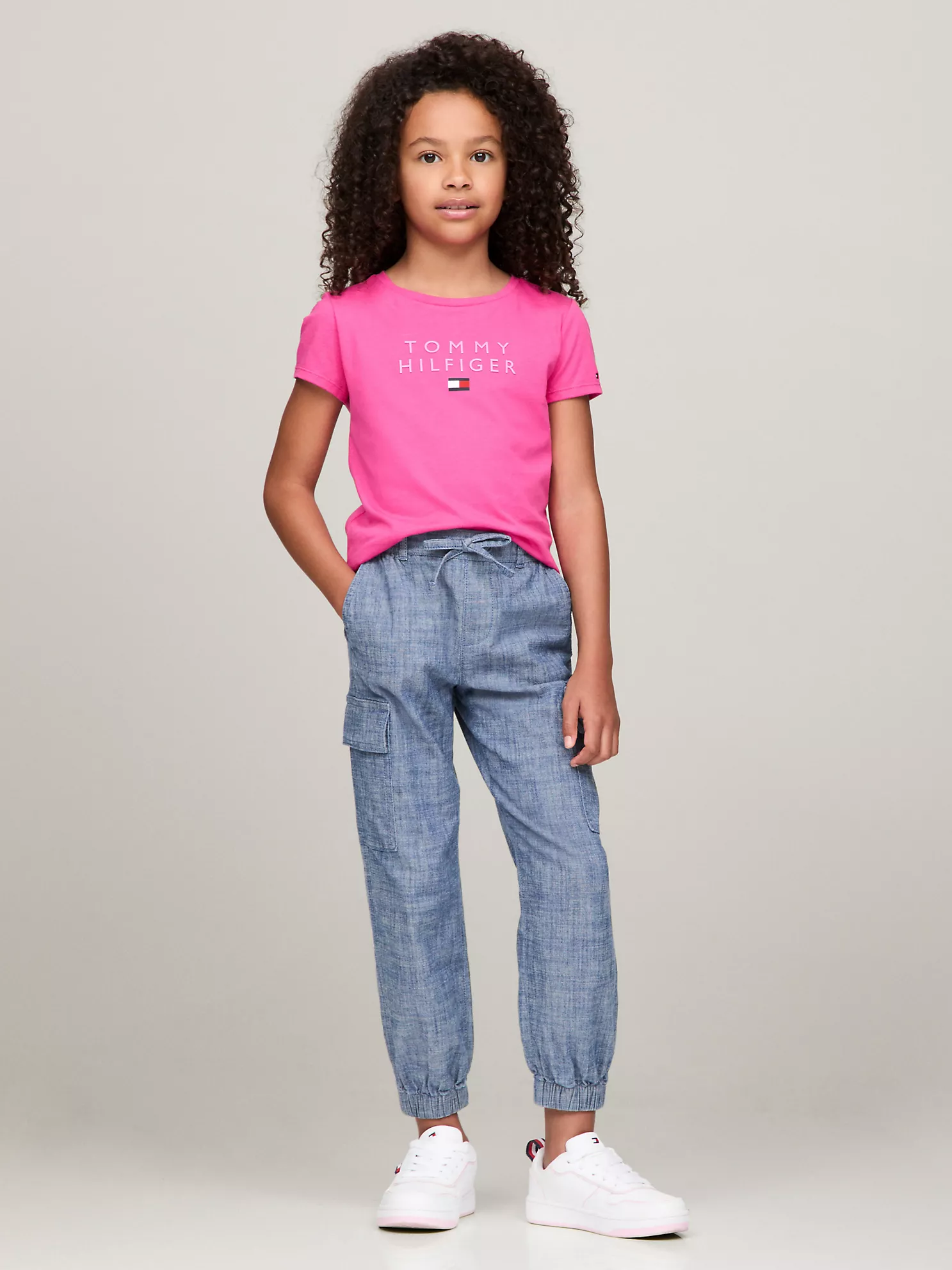 Kids' Stretch Chino Cargo Jogger - Dark Wash Chambray 1 Kids' Stretch Chino Cargo Jogger
- Dark Wash Chambray