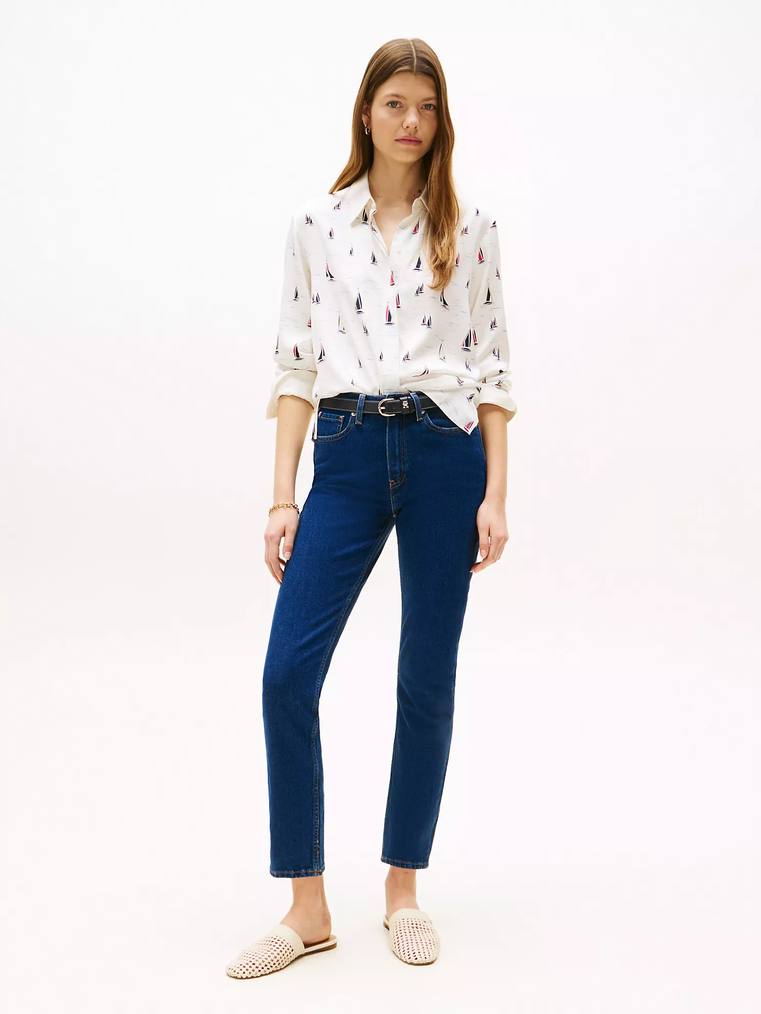 High-Rise Slim Cigarette Jean - Blue Denim 1 High-Rise Slim Cigarette Jean
- Blue Denim