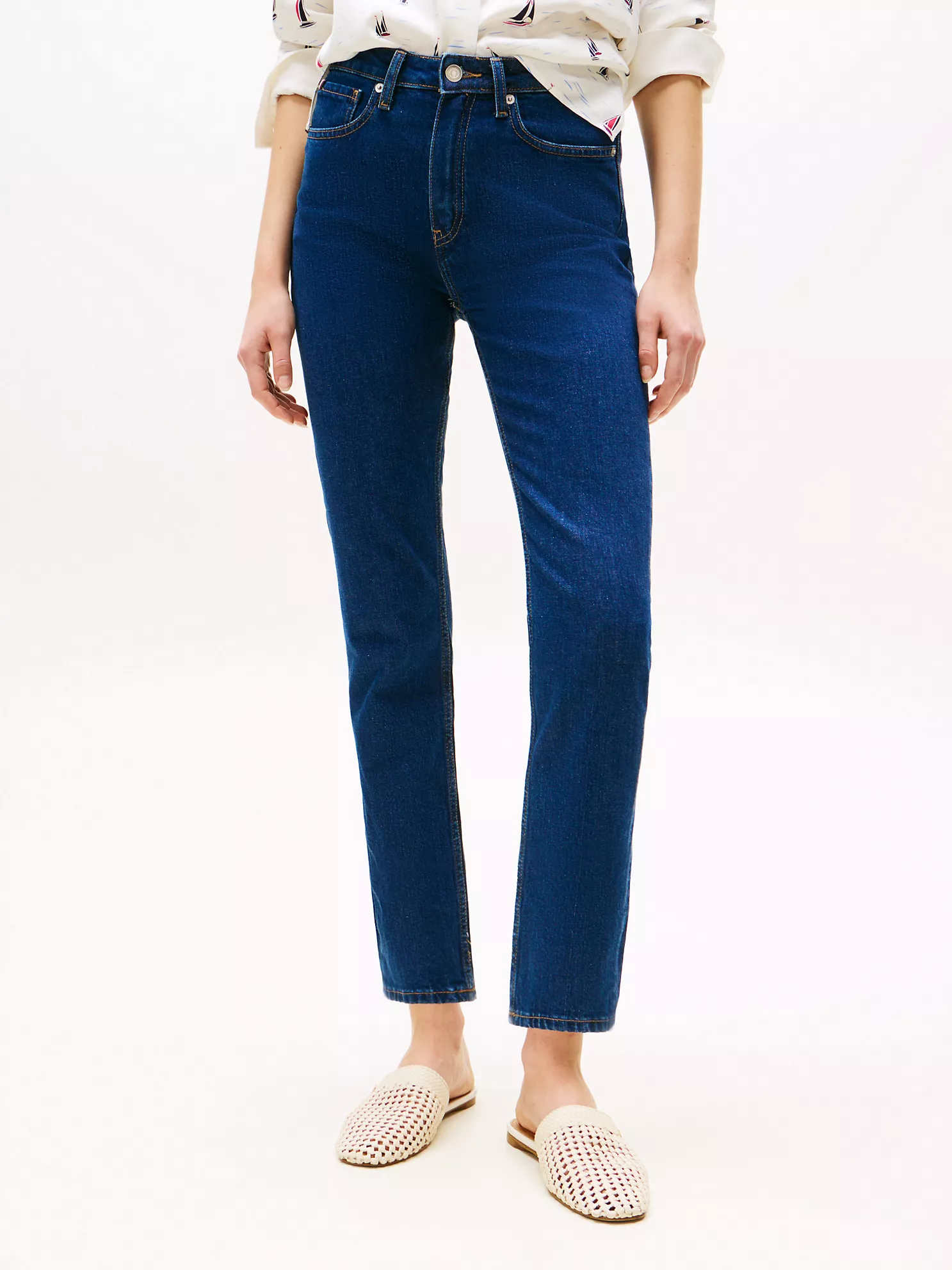 High-Rise Slim Cigarette Jean - Blue Denim 7 High-Rise Slim Cigarette Jean
- Blue Denim
