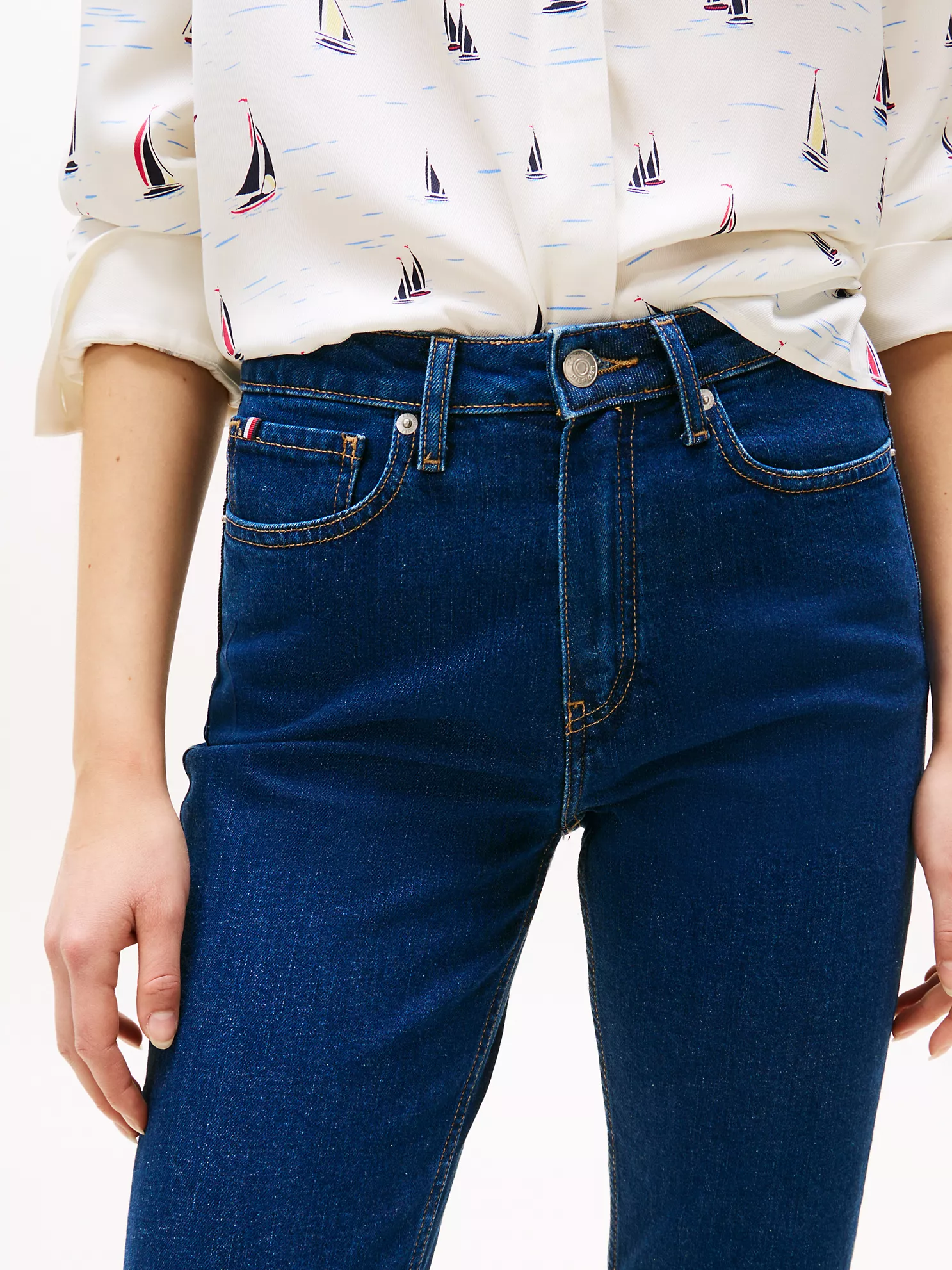 High-Rise Slim Cigarette Jean - Blue Denim 8 High-Rise Slim Cigarette Jean
- Blue Denim