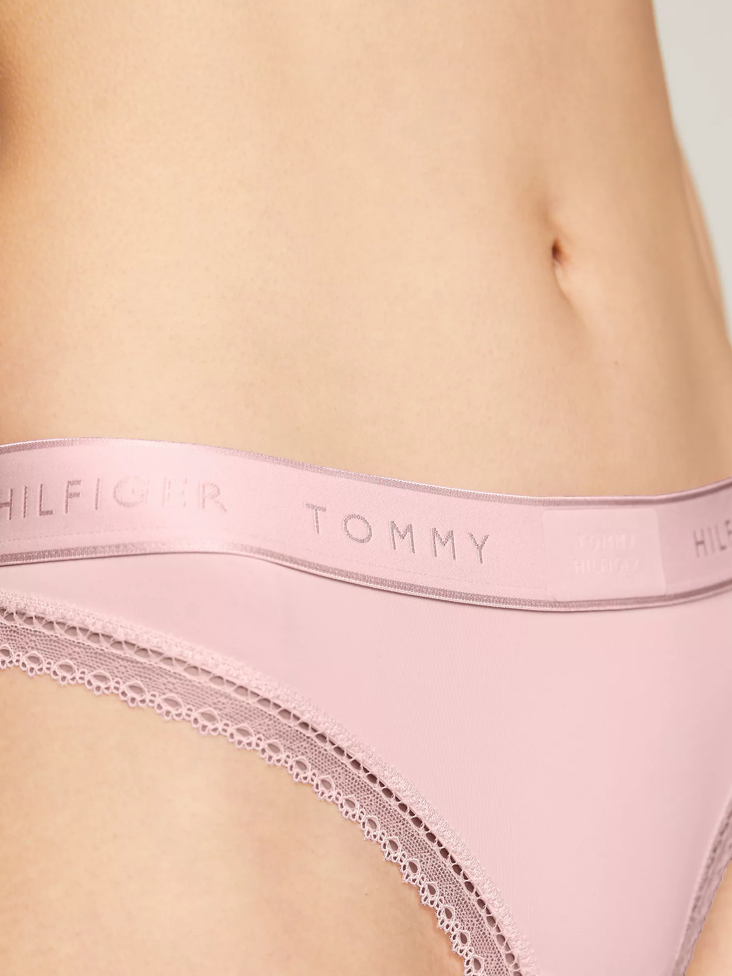 Hilfiger Badge Lace Trim Thong - Whimsy Pink 7 Hilfiger Badge Lace Trim Thong
- Whimsy Pink