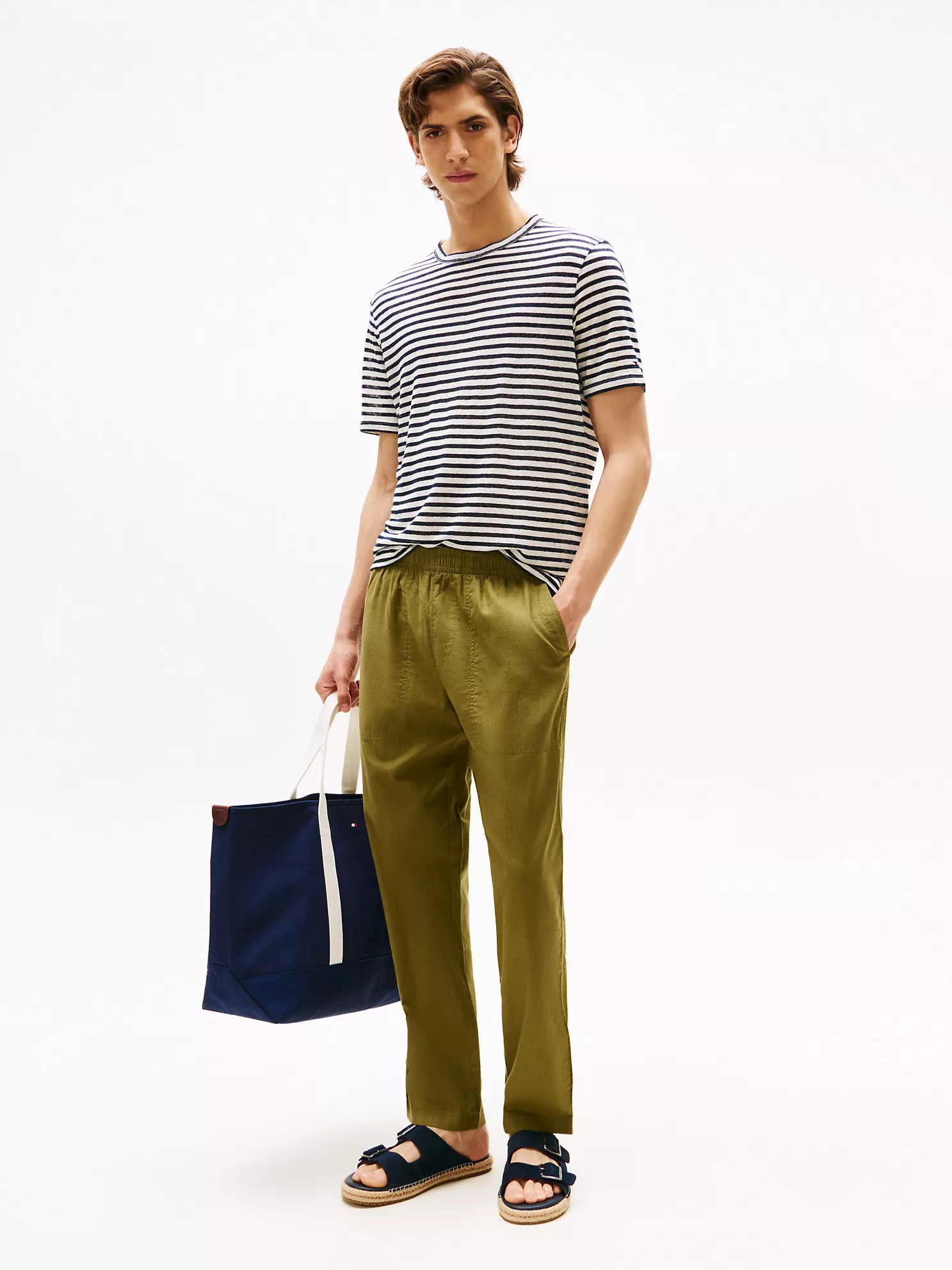 Cotton-Linen Blend Pull-On Pant - Uniform Olive 1 Cotton-Linen Blend Pull-On Pant
- Uniform Olive