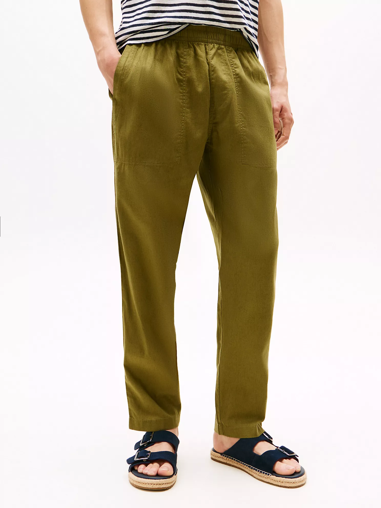 Cotton-Linen Blend Pull-On Pant - Uniform Olive 7 Cotton-Linen Blend Pull-On Pant
- Uniform Olive