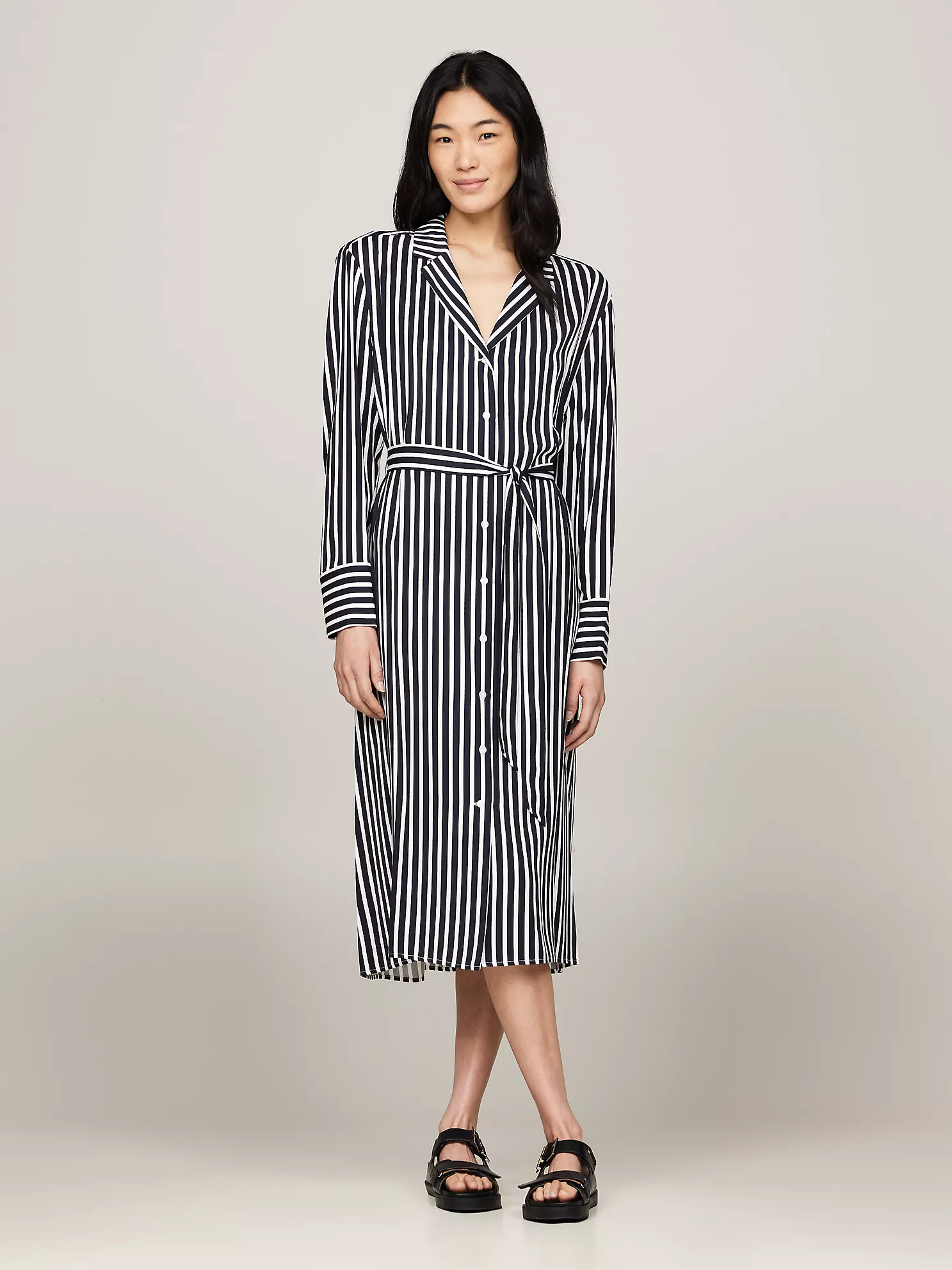 Stripe Midi Shirtdress - Bold Stp / Navy 1 Stripe Midi Shirtdress
- Bold Stp / Navy